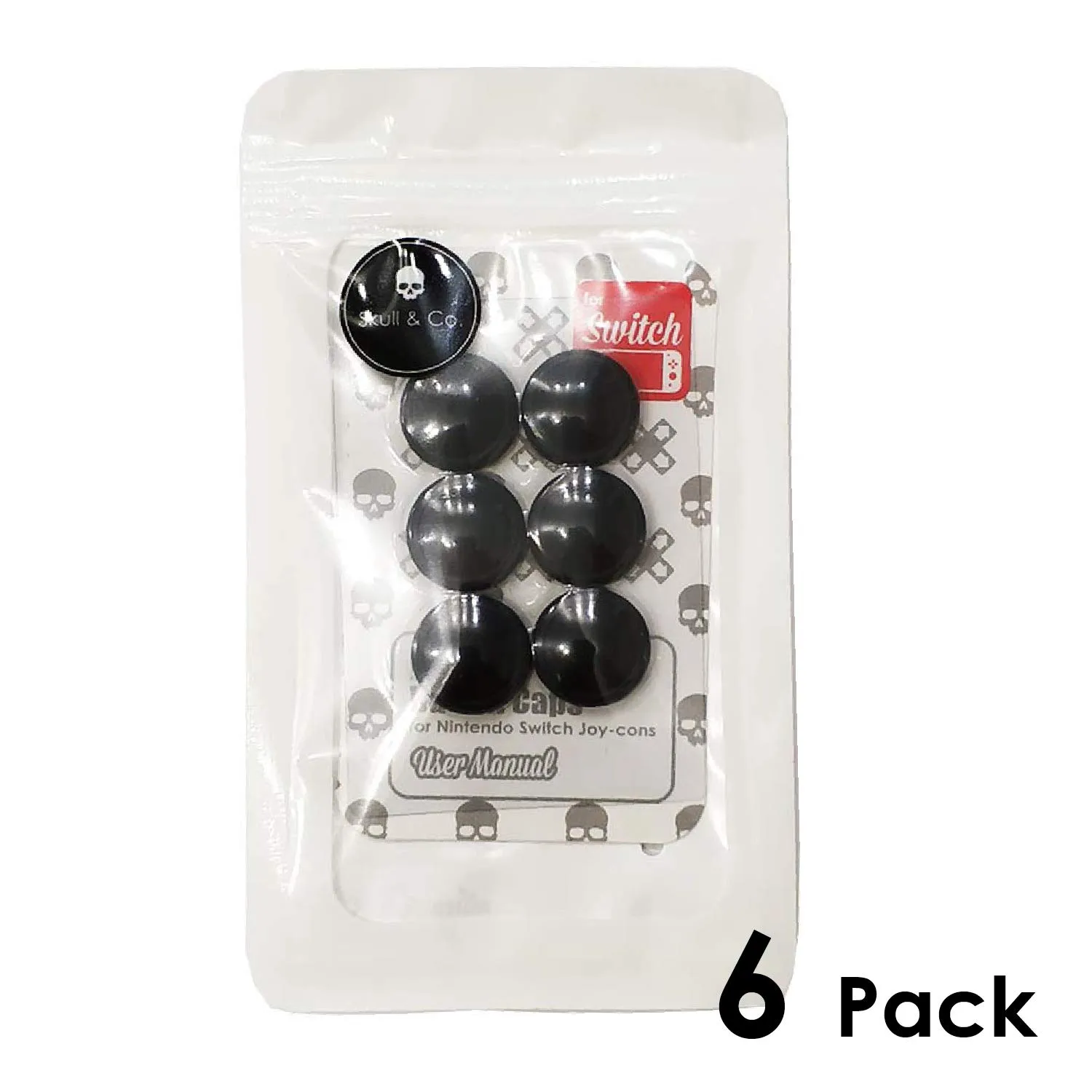 SAVAGE RAVEN Skull & Co. Replacement Joystick Covers for Nintendo Switch and Switch OLED (Repair Parts) - Nero - immagine 6