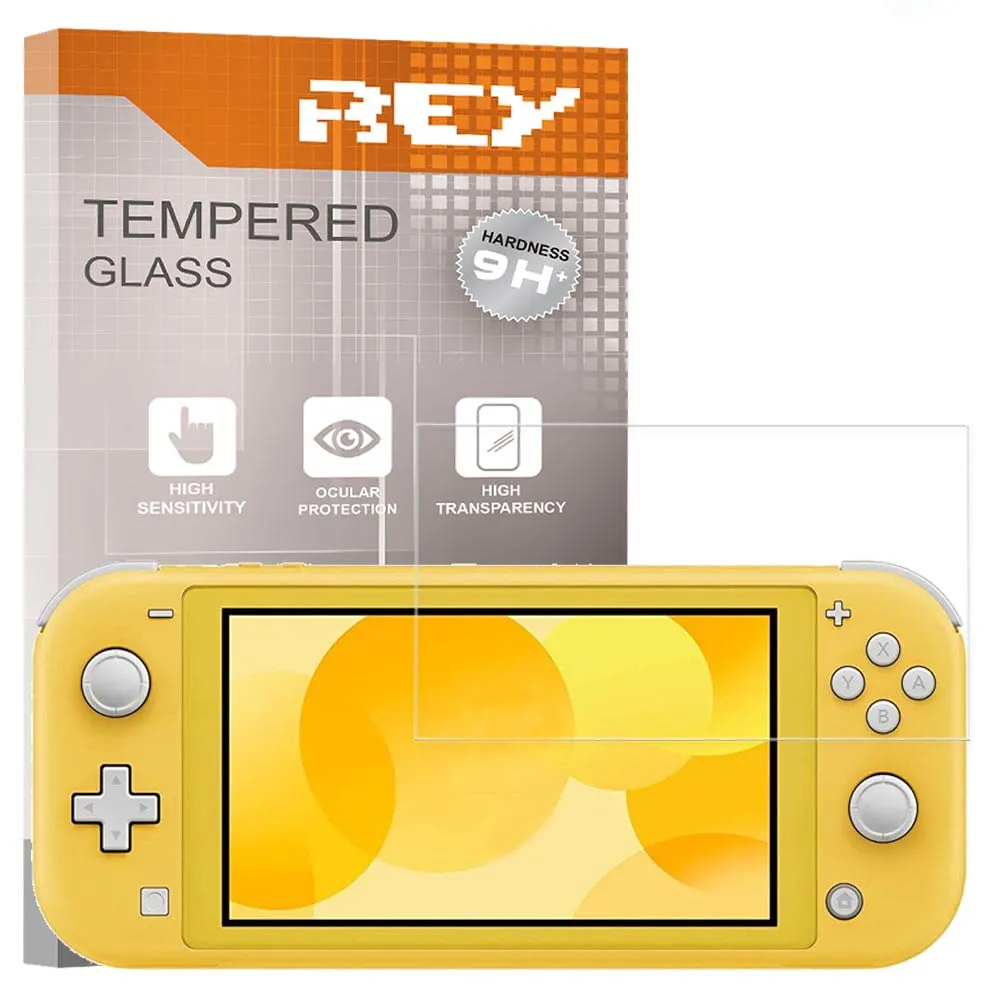 REY Pack 3X Pellicola salvaschermo per Nintendo Switch Lite, Vetro temperato, di qualità Premium - immagine 1