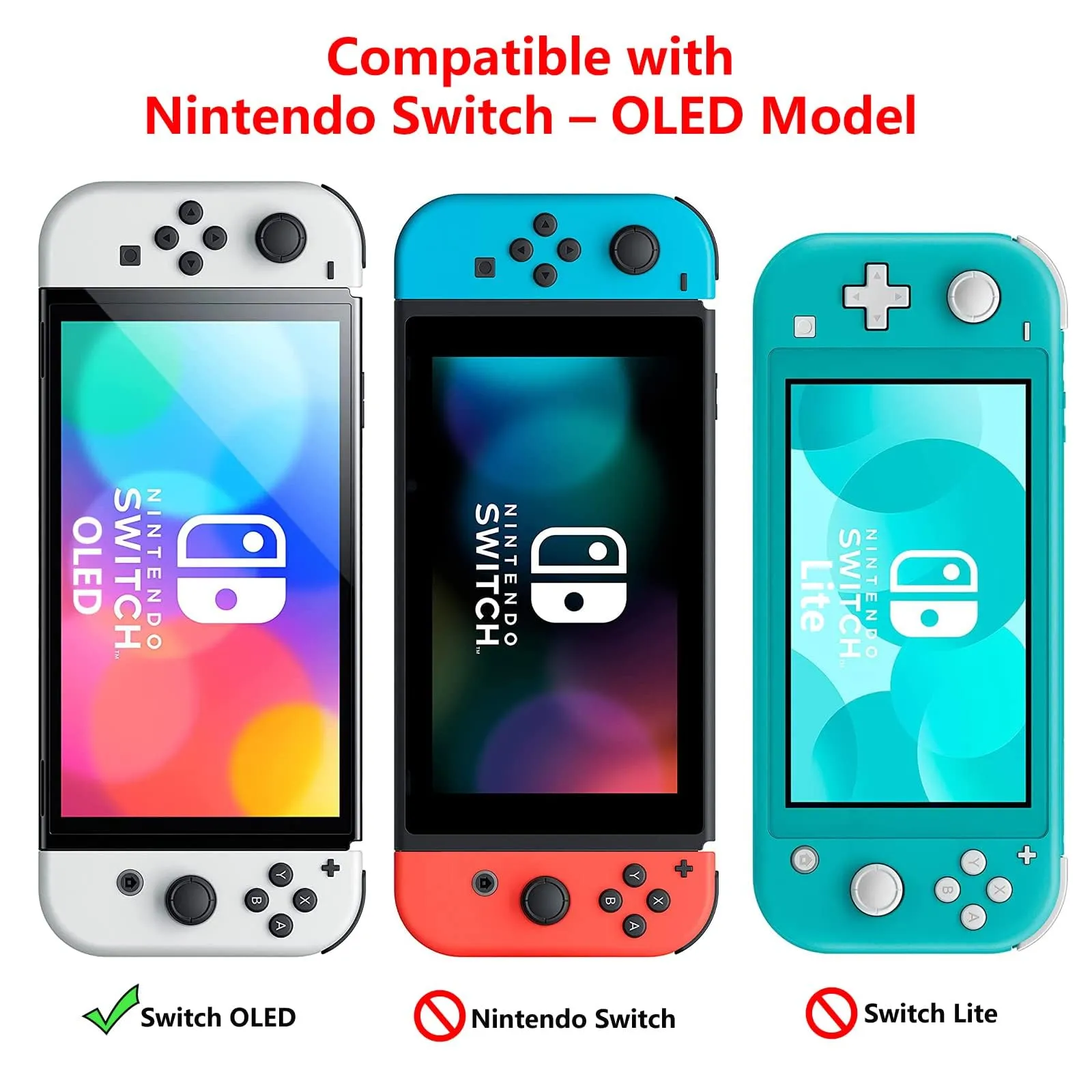 Teyomi Custodia in silicone per Nintendo Switch OLED con pellicola protettiva, colore: rosso - immagine 2
