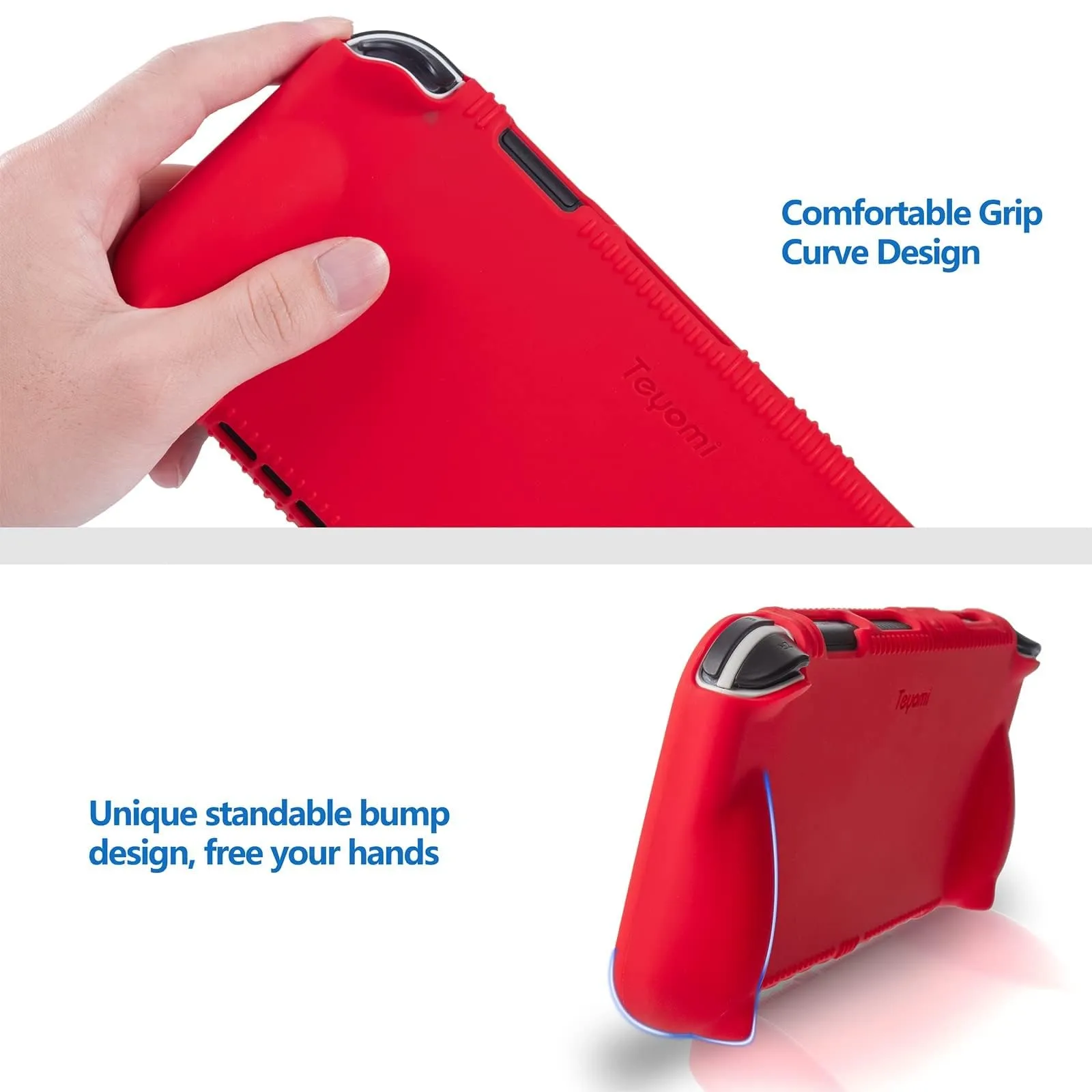 Teyomi Custodia in silicone per Nintendo Switch OLED con pellicola protettiva, colore: rosso - immagine 4