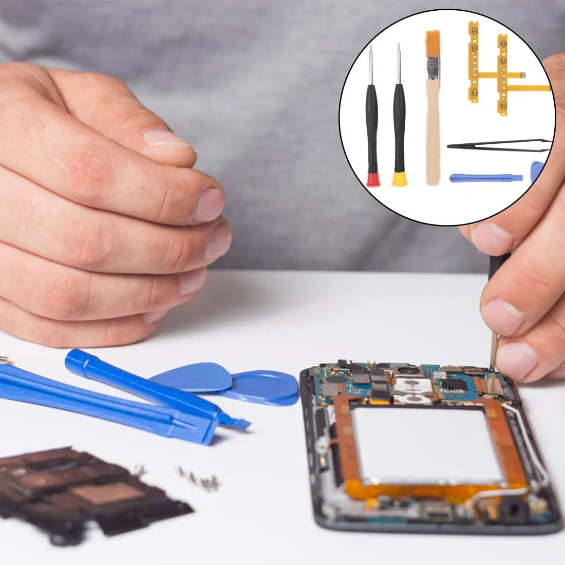 CUZKC Parti di Ricambiopulsant,SL SR Pulsanti Cavo Flessibile a Nastro con Cacciaviti a Croce Tri-Wing Und eine Pinzette per NS Switch/Switch OLED Joy-Con cacciavite per nintendo - immagine 4