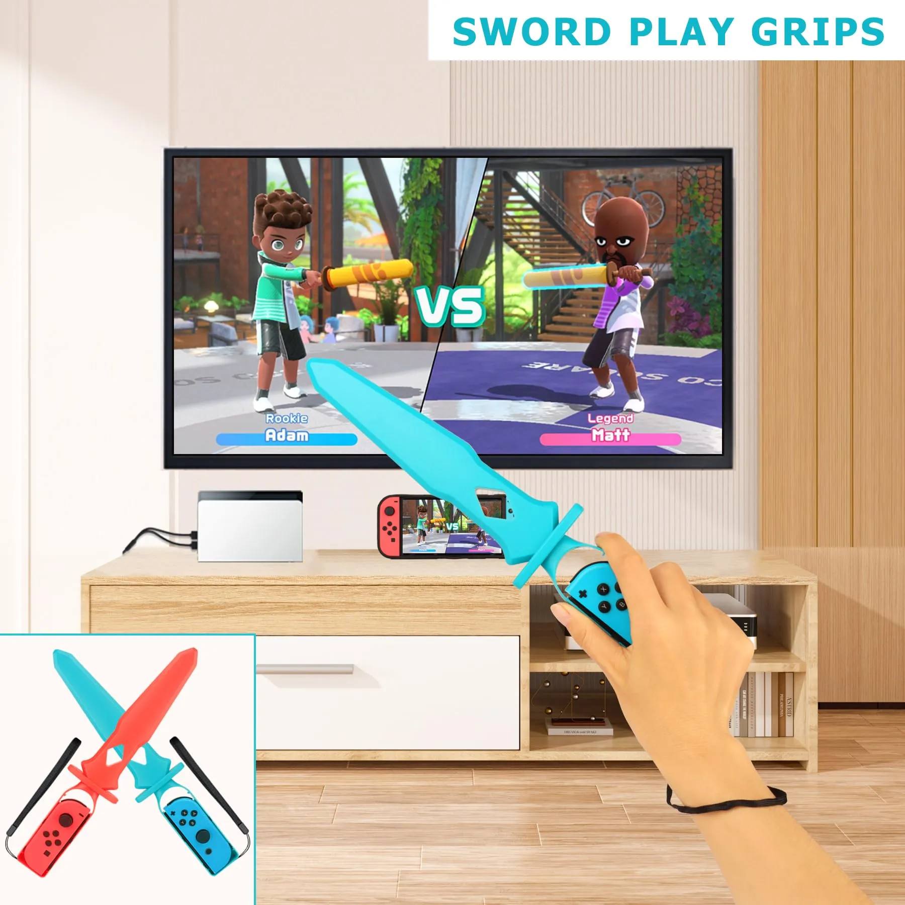 RTop 20 in 1 Kit di Accessori per Nintendo Switch Sports, Controller Joy-Con Grips, Pacchetto di Accessori per la Famiglia Compatibile con Switch/OLED - immagine 2