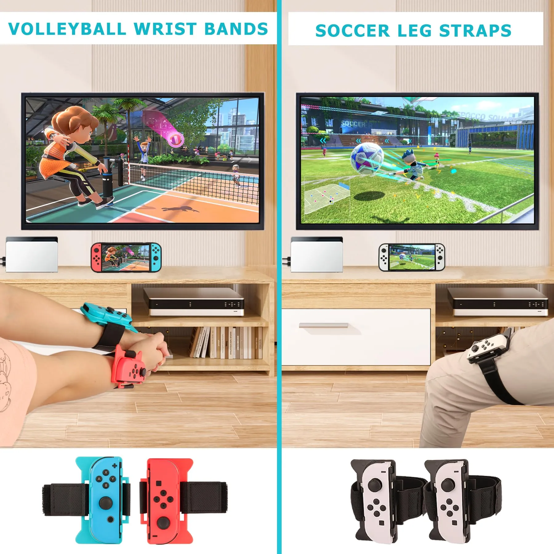 RTop 20 in 1 Kit di Accessori per Nintendo Switch Sports, Controller Joy-Con Grips, Pacchetto di Accessori per la Famiglia Compatibile con Switch/OLED - immagine 7