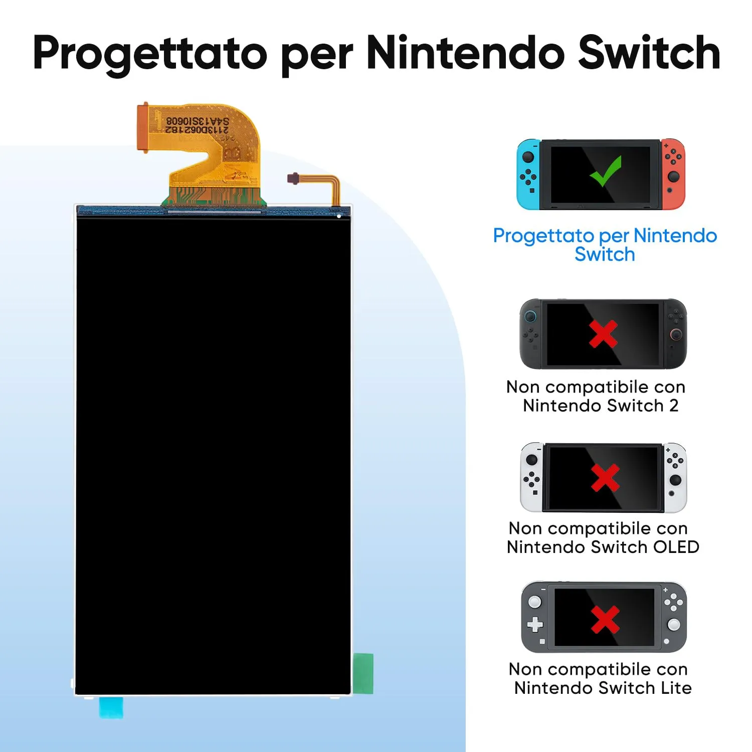 Wigearss Schermo LCD di Ricambio e Kit di Strumenti di Riparazione per Nintendo Switch - immagine 2
