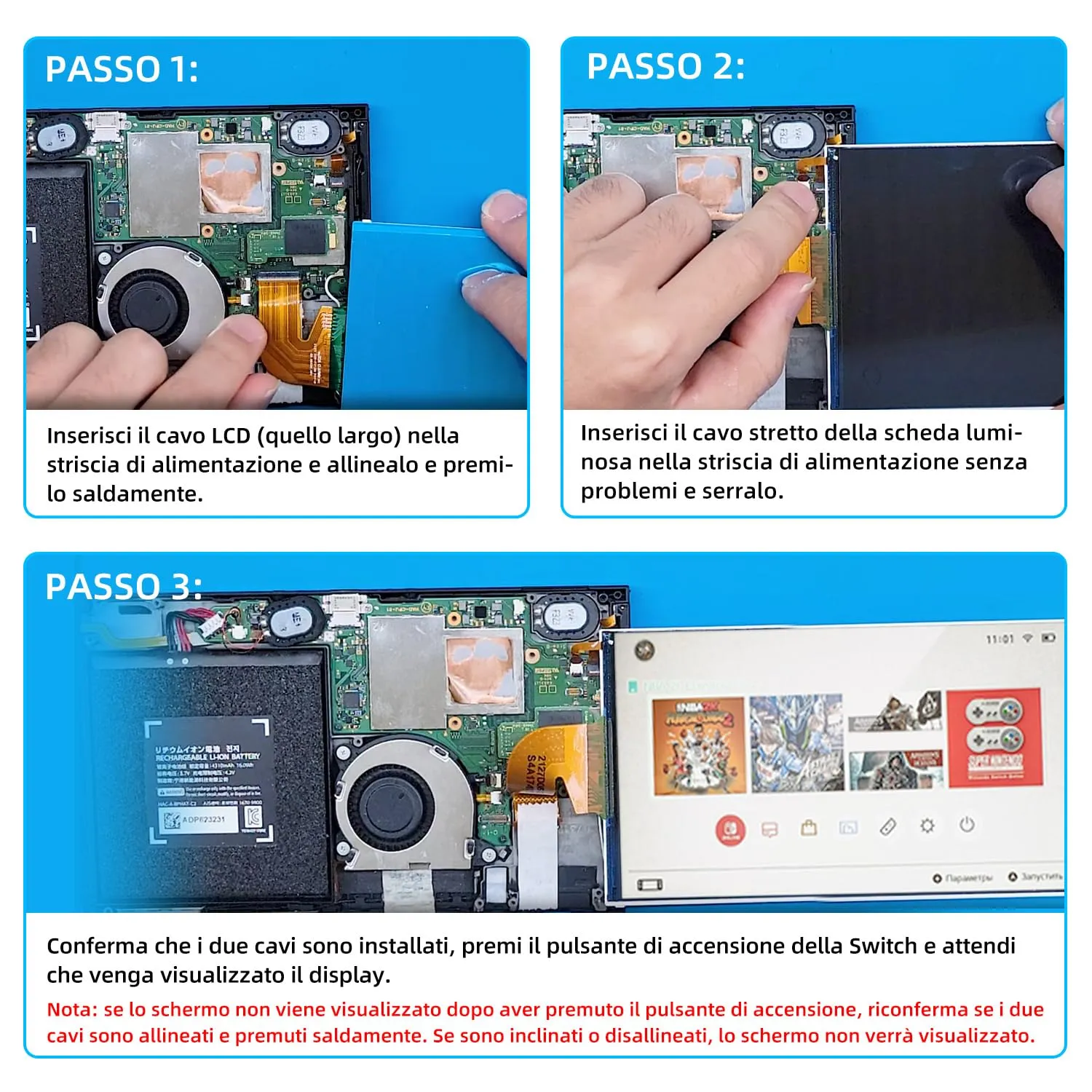 Wigearss Schermo LCD di Ricambio e Kit di Strumenti di Riparazione per Nintendo Switch - immagine 6