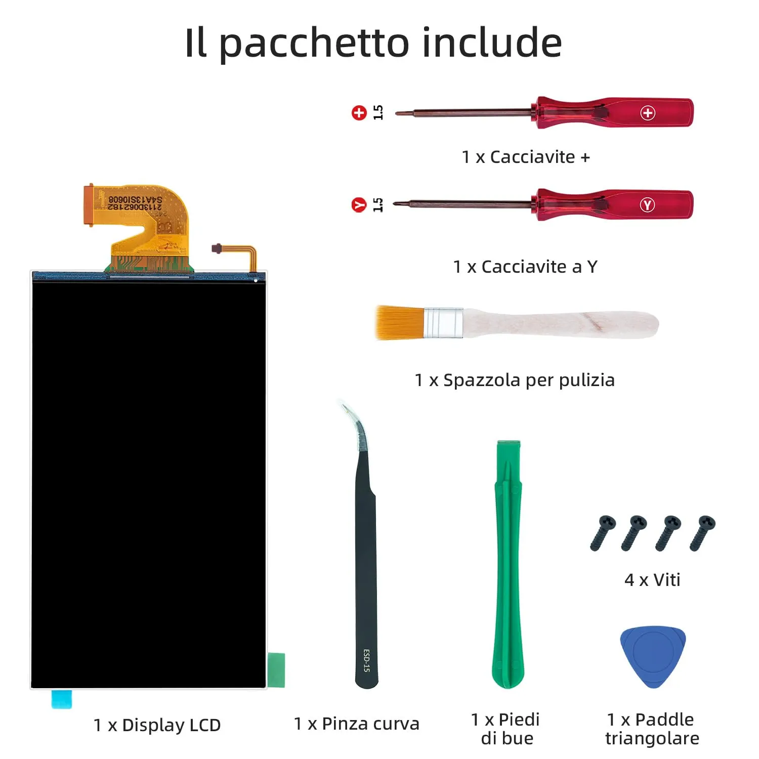 Wigearss Schermo LCD di Ricambio e Kit di Strumenti di Riparazione per Nintendo Switch - immagine 9