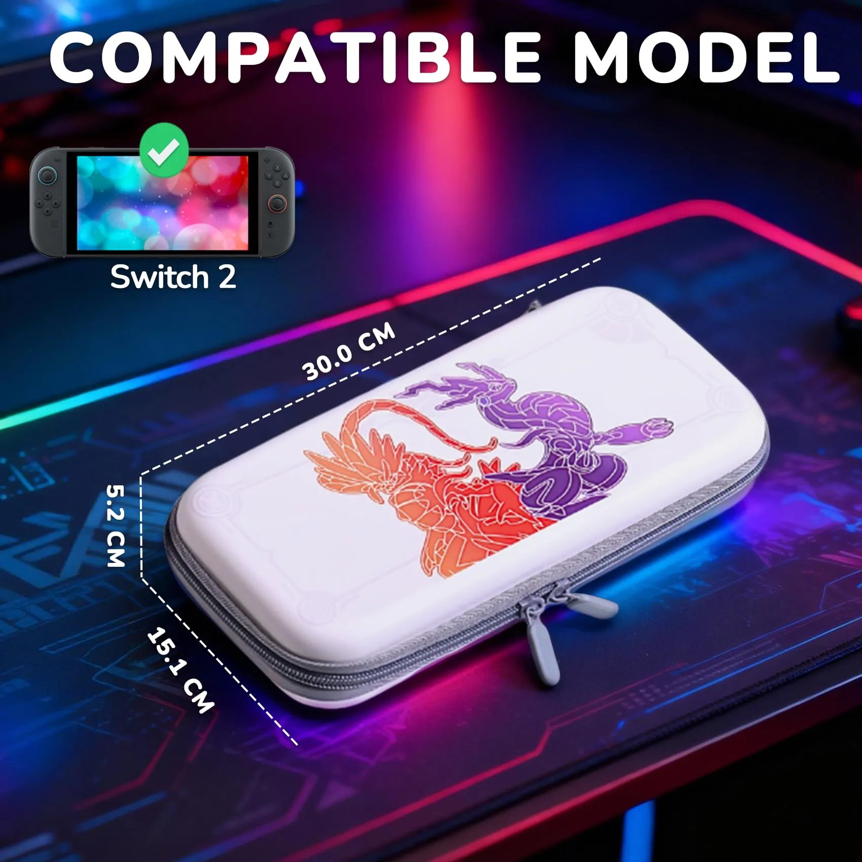 Custodia Switch 2, Borsa da Trasporto per Switch 2(2025), Scarlatto Violett - immagine 2