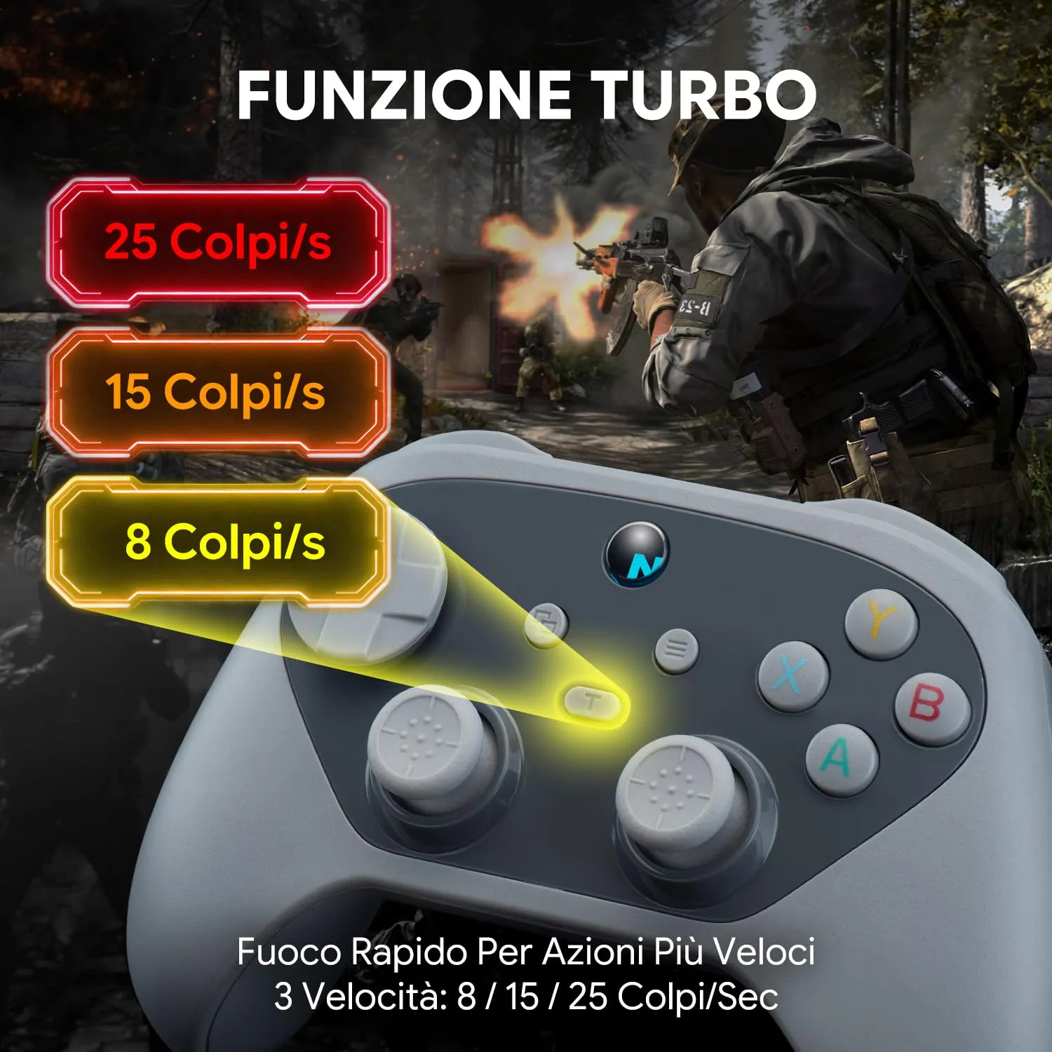 NITHO KARMA Controller Wireless per Switch, Switch 2, PC e Android - Grigio - immagine 4