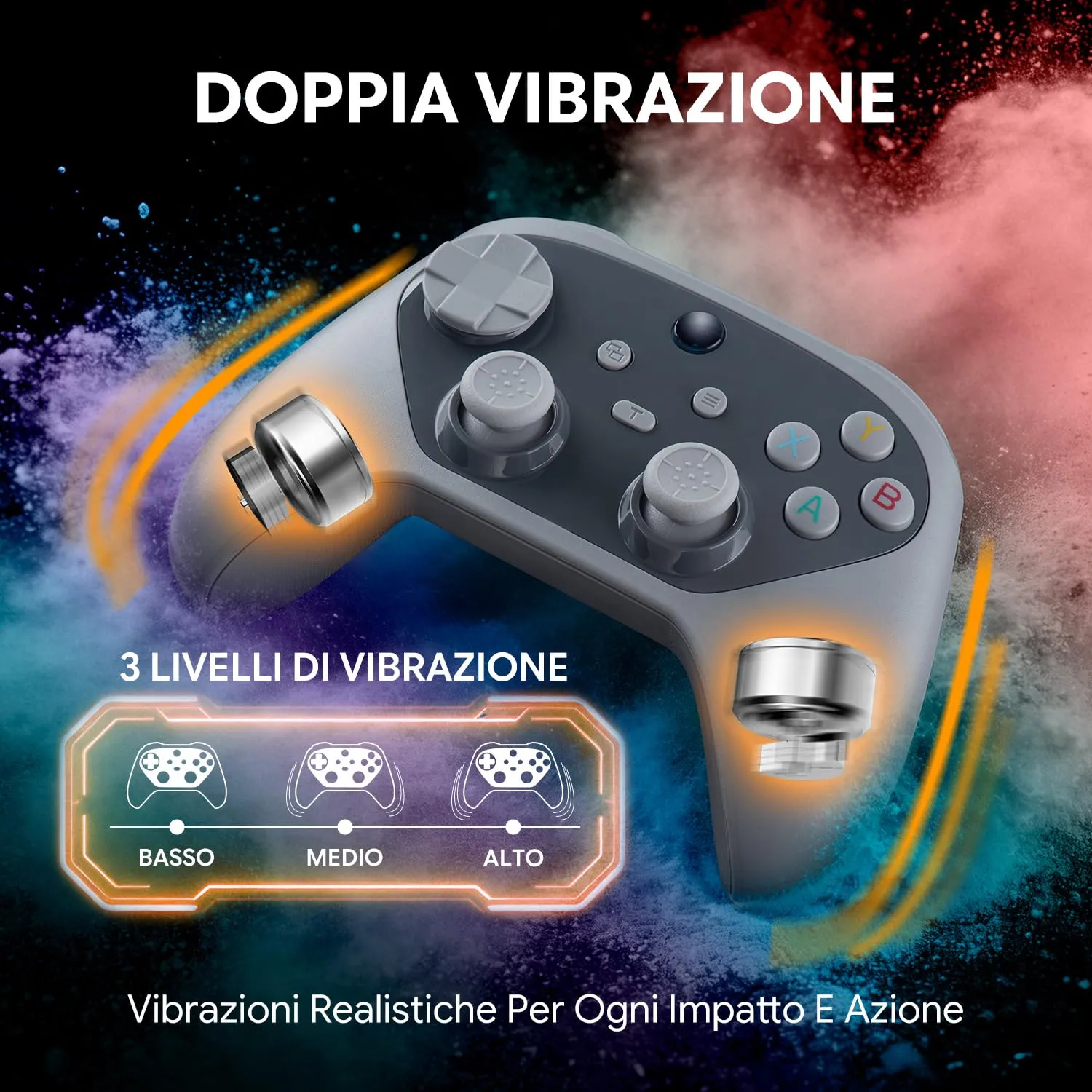 NITHO KARMA Controller Wireless per Switch, Switch 2, PC e Android - Grigio - immagine 7