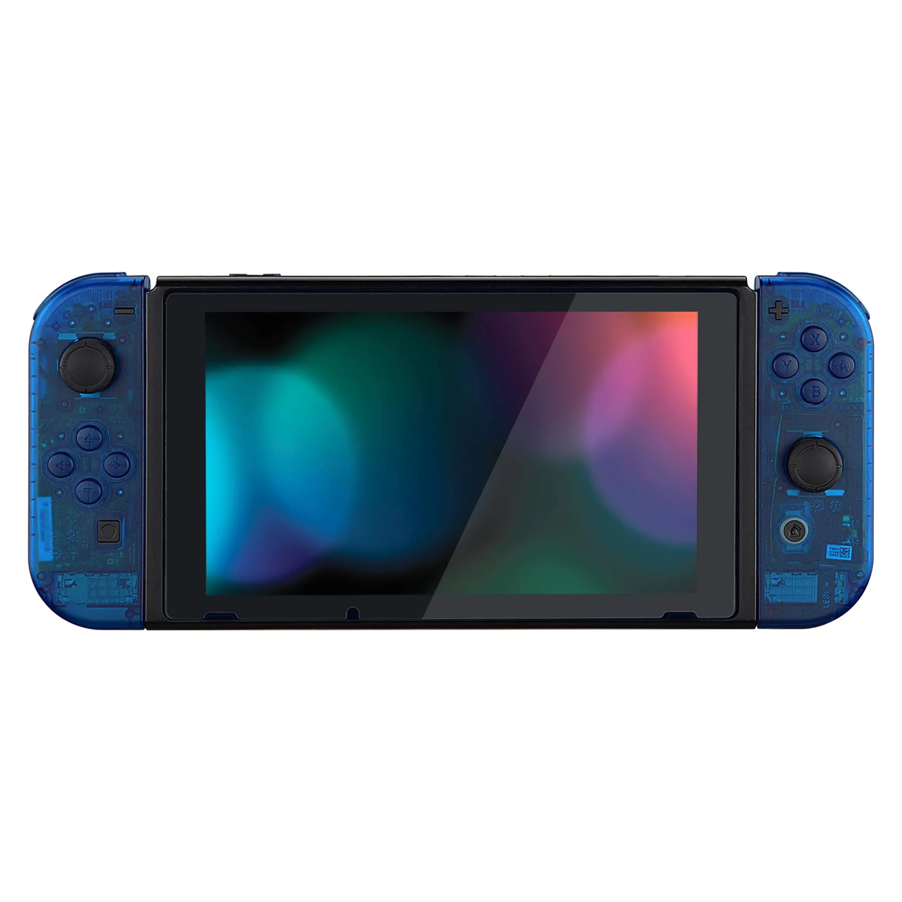 eXtremeRate Custodia Tasti Ricambio per Nintendo Switch,Cover Scocca Pulsanti Kit DIY per Joycon,Senza Controller e Console-Trasparente Blu - immagine 3