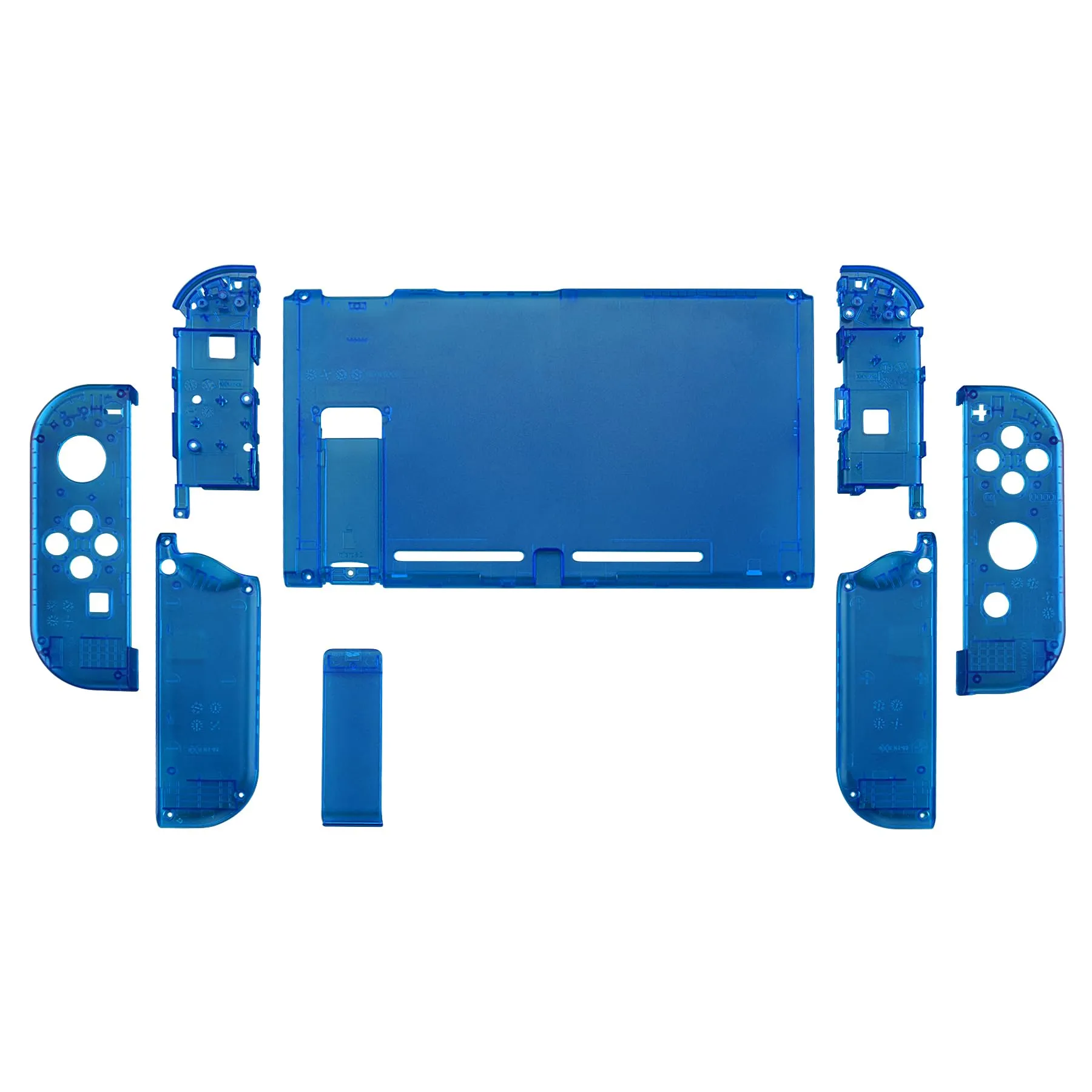 eXtremeRate Custodia Tasti Ricambio per Nintendo Switch,Cover Scocca Pulsanti Kit DIY per Joycon,Senza Controller e Console-Trasparente Blu - immagine 7