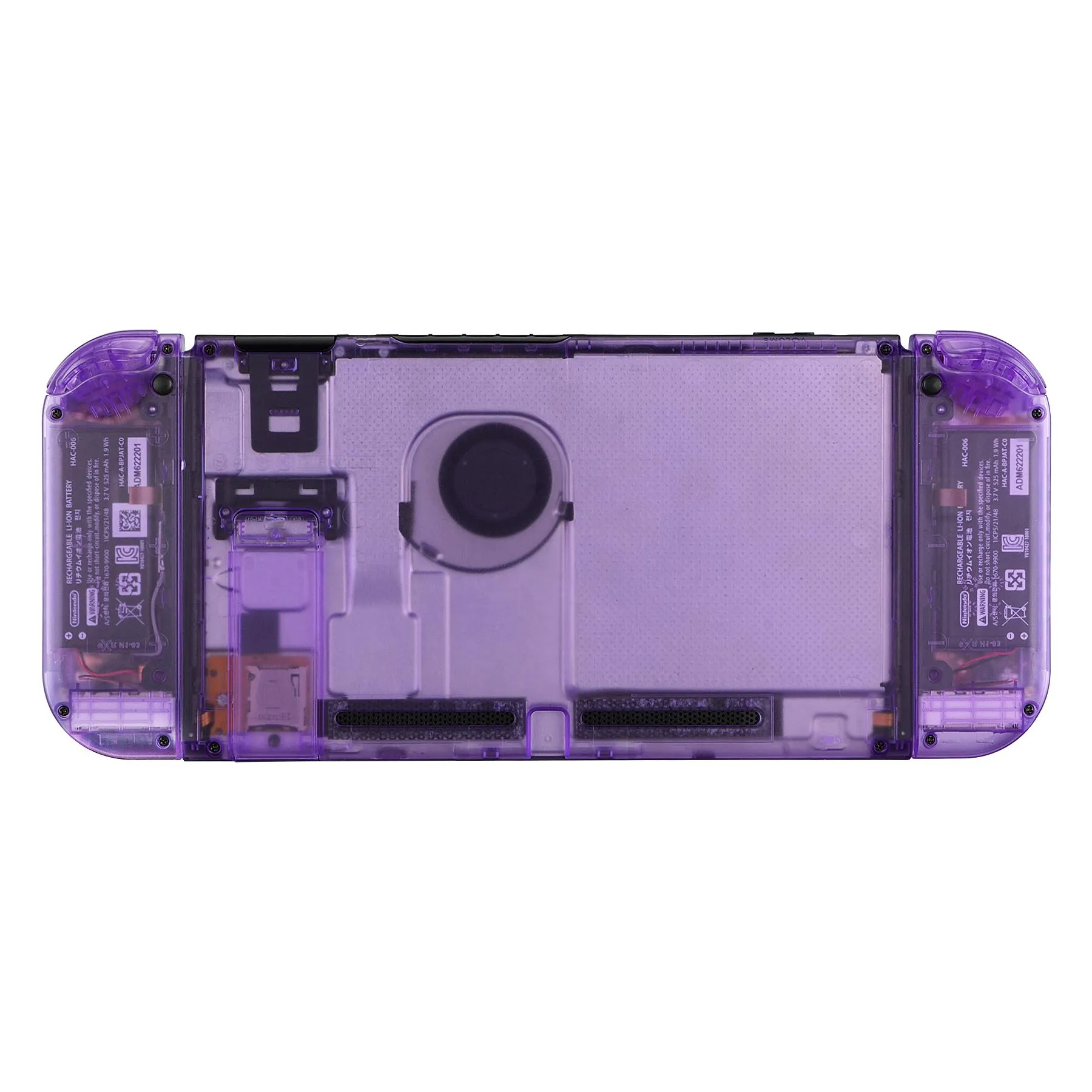 eXtremeRate Custodia Tasti Ricambio per Nintendo Switch,Cover Scocca Pulsanti Kit DIY per Joycon,Senza Controller e Console-Trasparente Viola Atomico - immagine 6