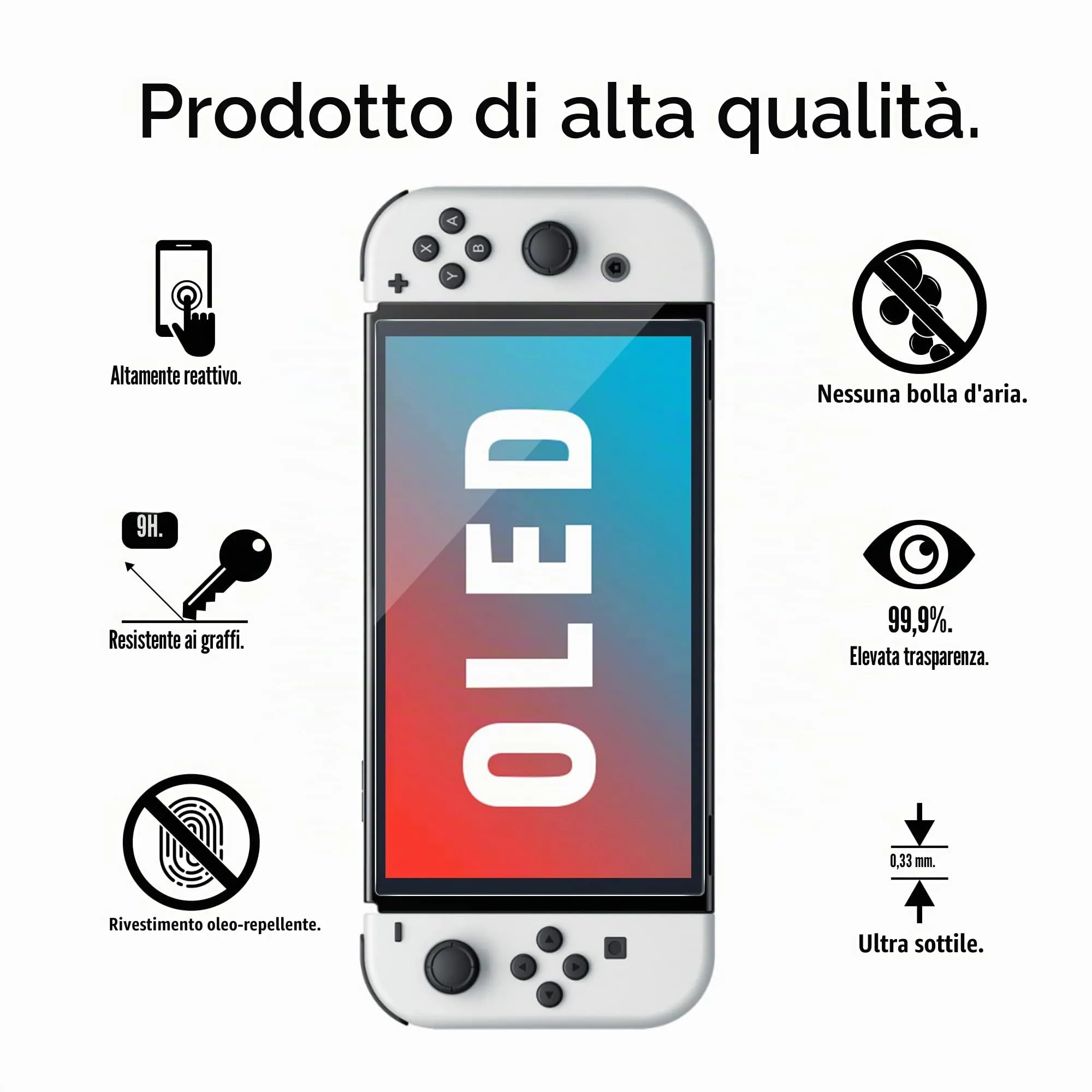 amFilm Pellicola Protettiva (3 Pezzi) per Nintendo Switch OLED Model 2021, Vetro Temperato Protezione Schermo per Nintendo Switch OLED - immagine 2