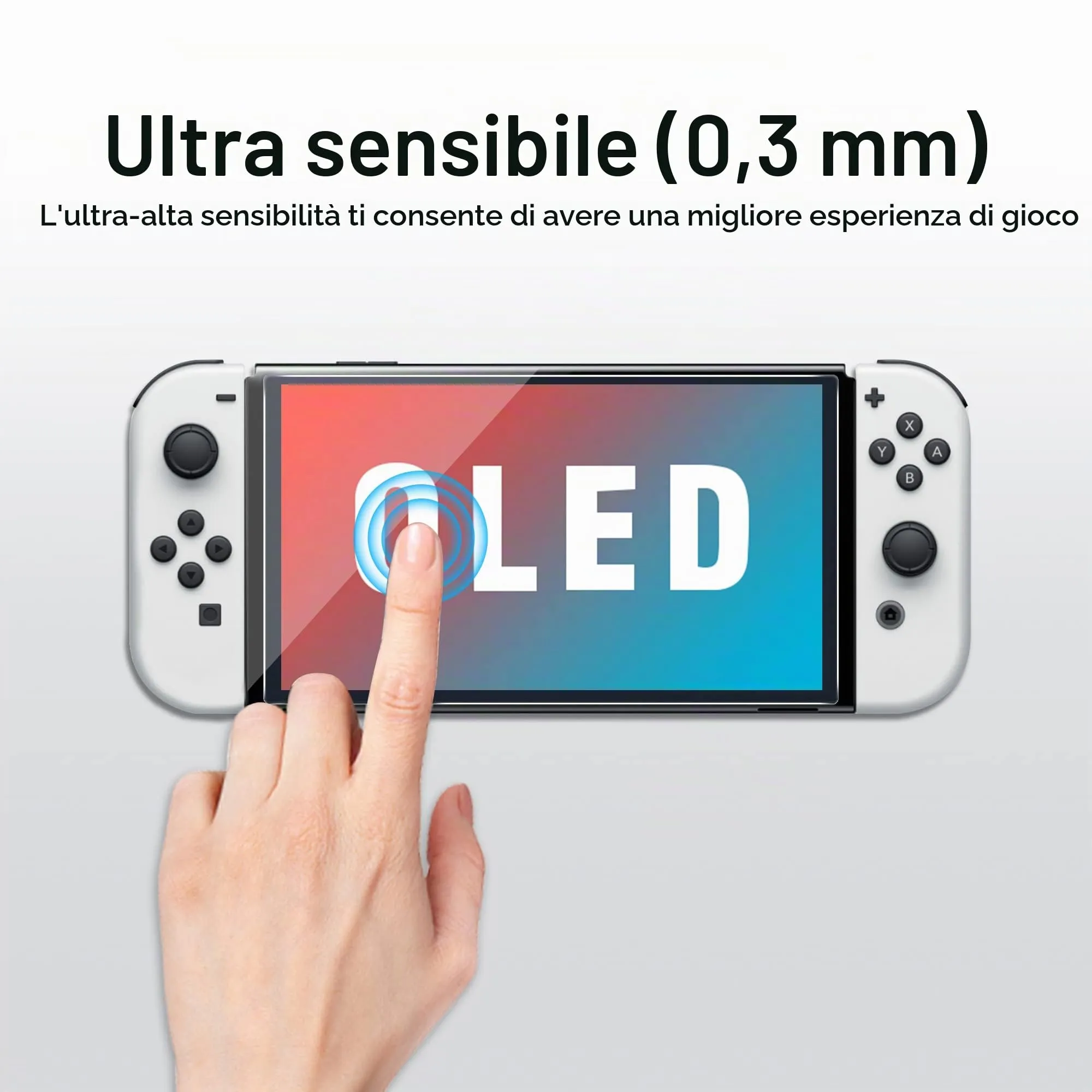 amFilm Pellicola Protettiva (3 Pezzi) per Nintendo Switch OLED Model 2021, Vetro Temperato Protezione Schermo per Nintendo Switch OLED - immagine 3