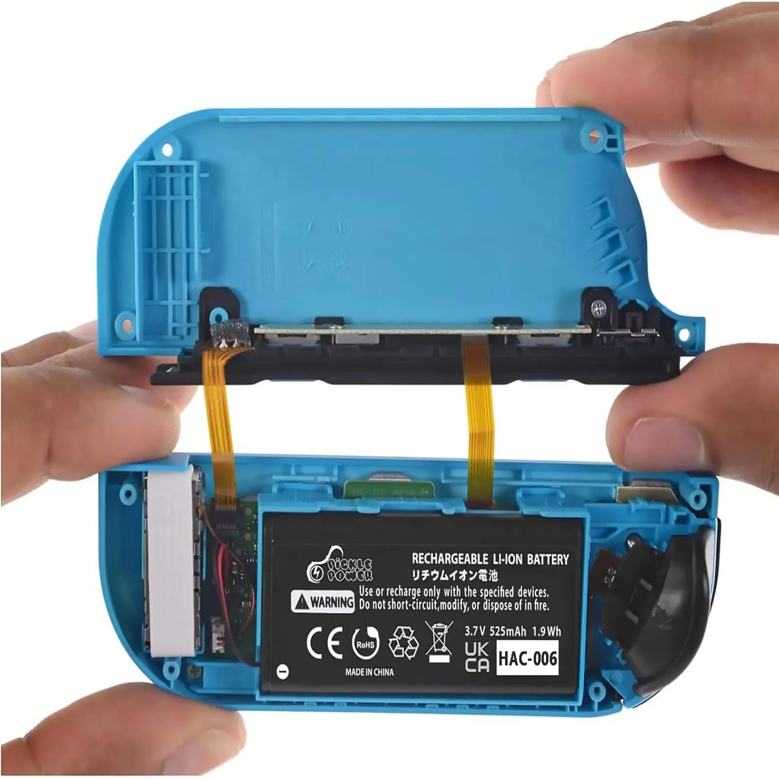 Pickle Power 2X HAC-006 Batteria, 525mAh Batteria di Ricambio per Nintendo Switch Joy-Con (L) HAC-015 Joy-Con (R) Controller con Attrezzi - immagine 2