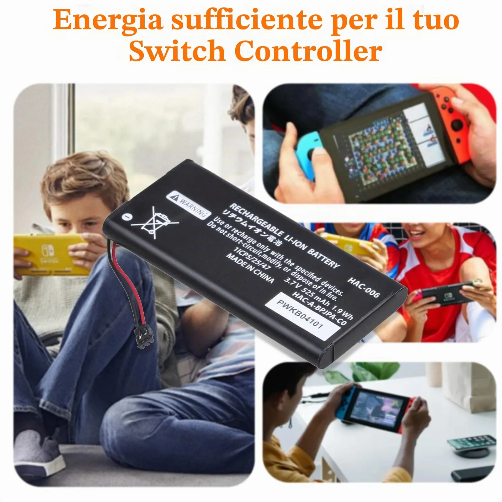 Pickle Power 2X HAC-006 Batteria, 525mAh Batteria di Ricambio per Nintendo Switch Joy-Con (L) HAC-015 Joy-Con (R) Controller con Attrezzi - immagine 5