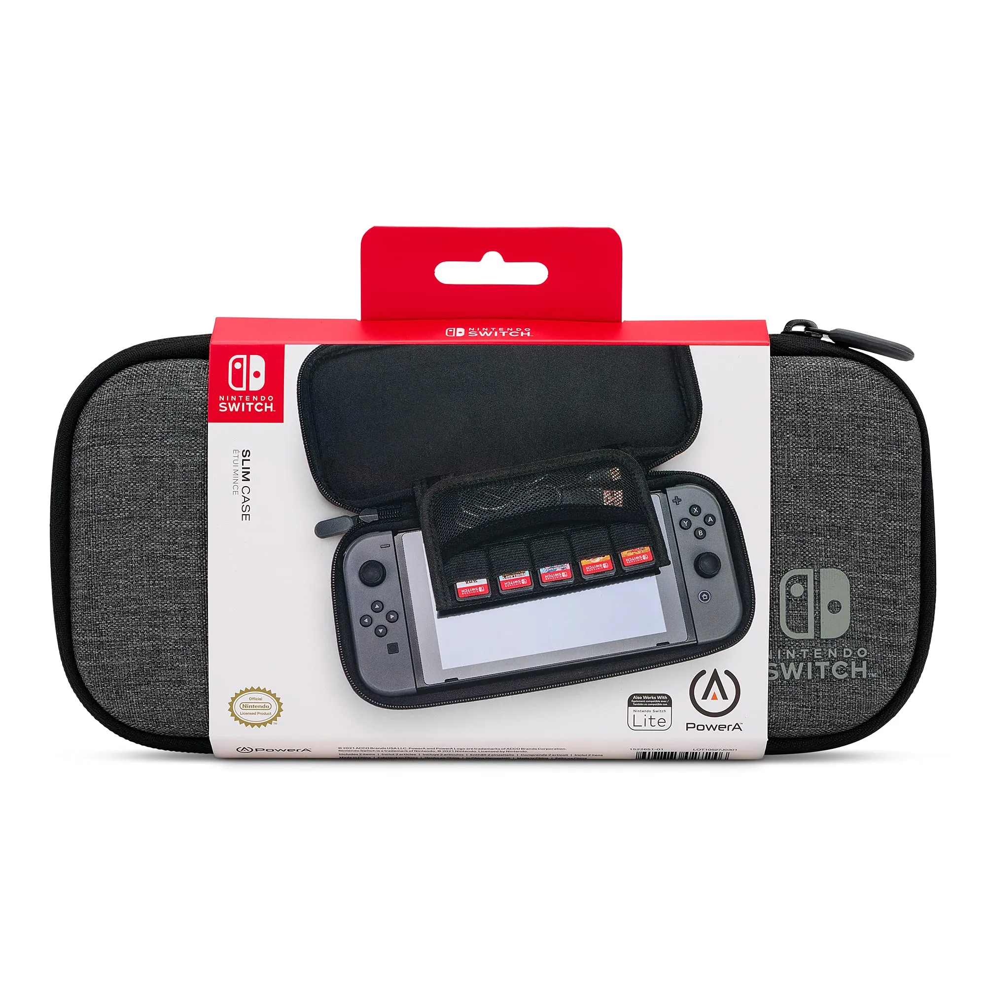 Slim Case for Nintendo Switch - OLED Model, Nintendo Switch or Nintendo Switch Lite - Charcoal - immagine 9