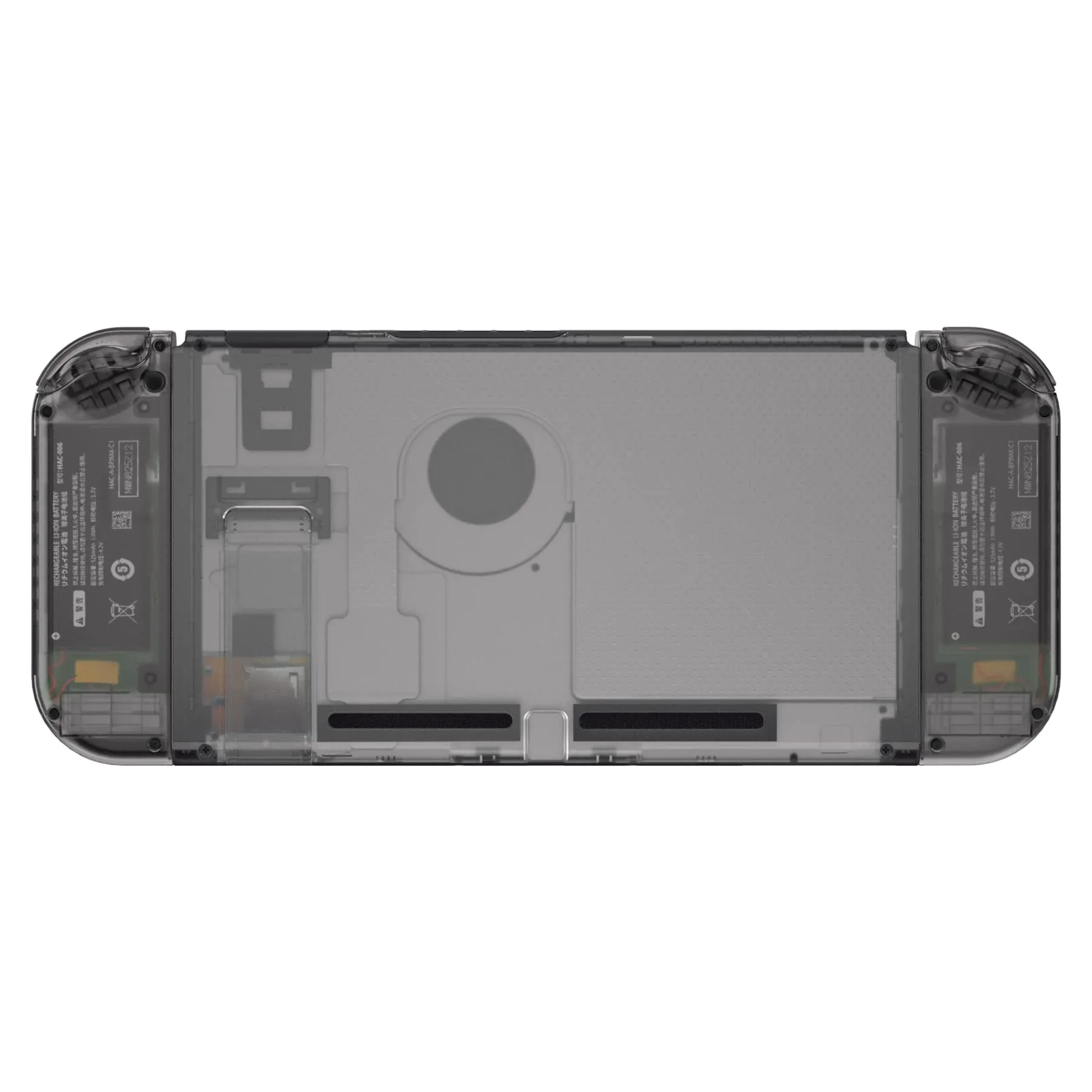 eXtremeRate Custodia Tasti Ricambio per Nintendo Switch,Cover Scocca Pulsanti Kit DIY per Joycon,Senza Controller e Console-Trasparente Nero - immagine 5