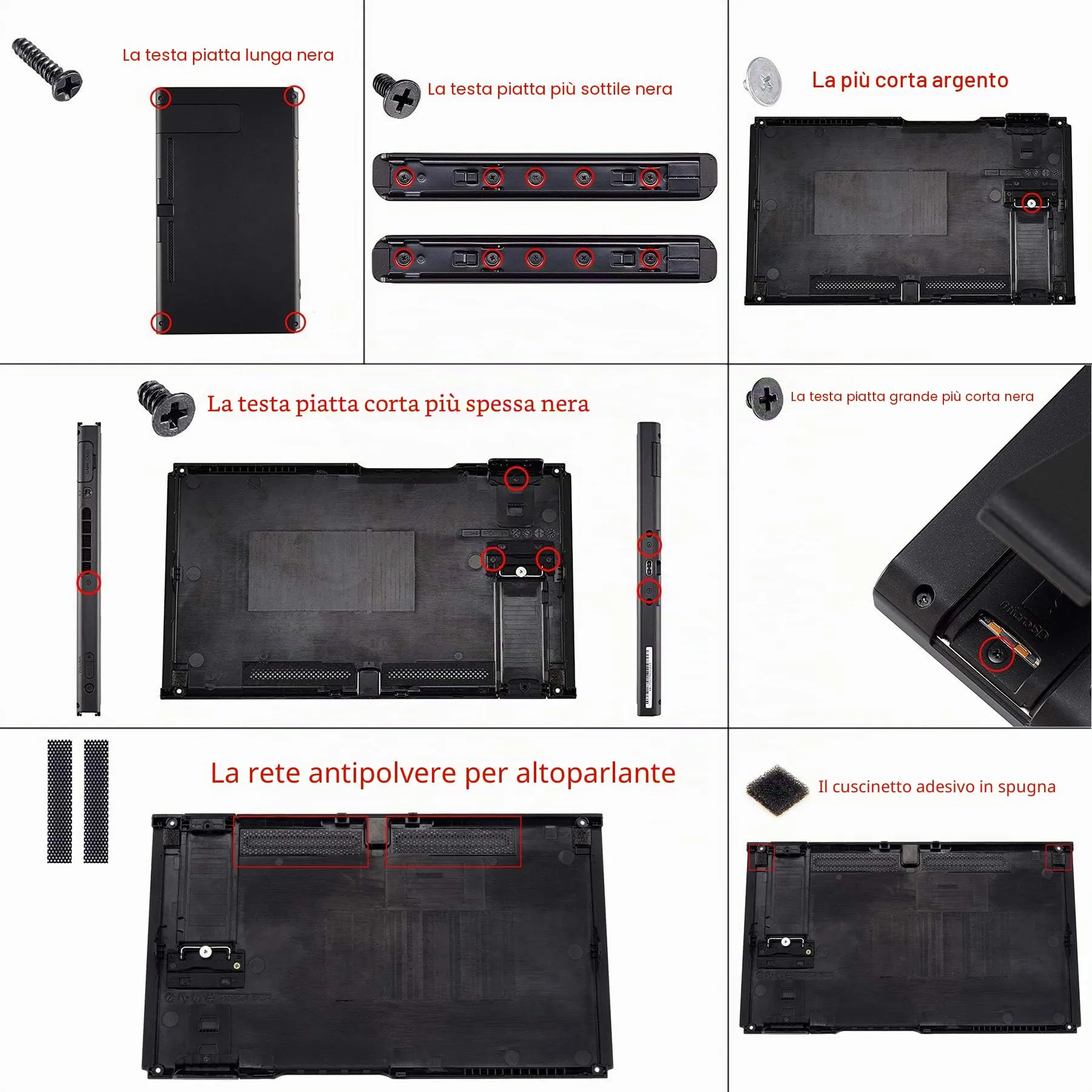 eXtremeRate Custodia Tasti Ricambio per Nintendo Switch,Cover Scocca Pulsanti Kit DIY per Joycon,Senza Controller e Console-Trasparente Nero - immagine 8