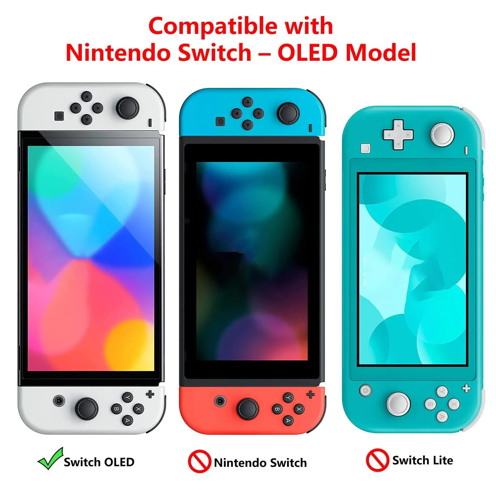 Teyomi Silicone Custodia compatibile con Nintendo Switch OLED modello 2021, Cover Nintendo Switch Oled con protettiva con accessori in vetro temperato, 2 scomparti per carte da gioco (viola) - immagine 2
