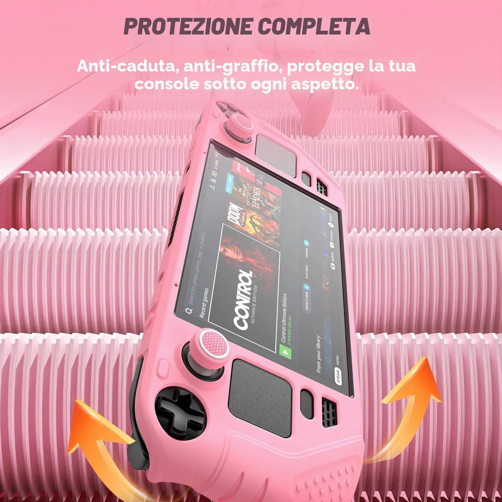 IINE - Custodia protettiva per scrivania a vapore, in silicone, 9 in 1, con protezione antigraffio, set di accessori per la piattaforma a vapore, colore: Rosa - immagine 7