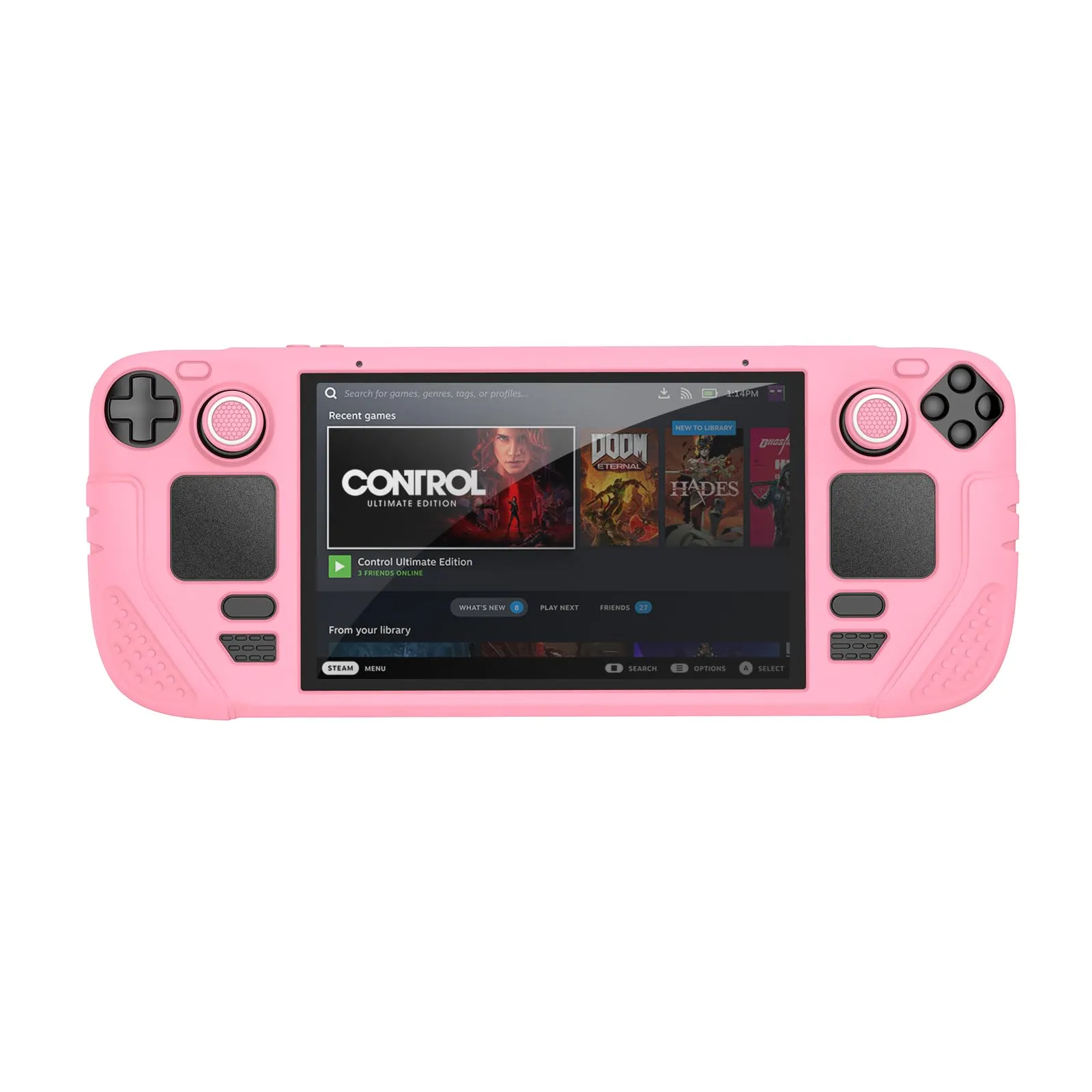 IINE - Custodia protettiva per scrivania a vapore, in silicone, 9 in 1, con protezione antigraffio, set di accessori per la piattaforma a vapore, colore: Rosa - immagine 9