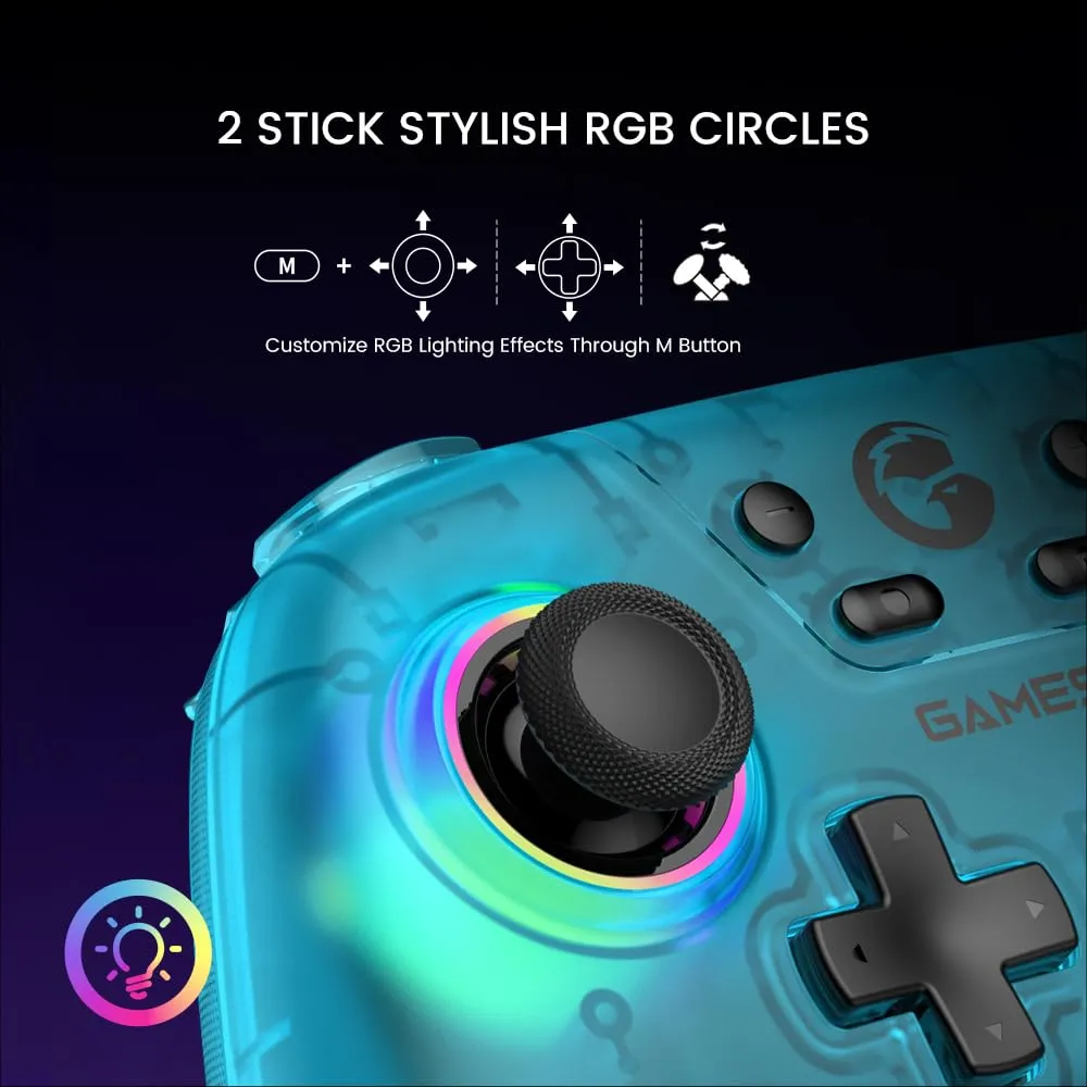 GameSir Nova Wireless Switch Pro Controller für Switch/Lite/OLED, Switch Controller mit Hall-Effekt JoySticks, RGB LED, Turbo, programmierbar, Bewegungssteuerung, Wake Up Funktion (verde) - immagine 3