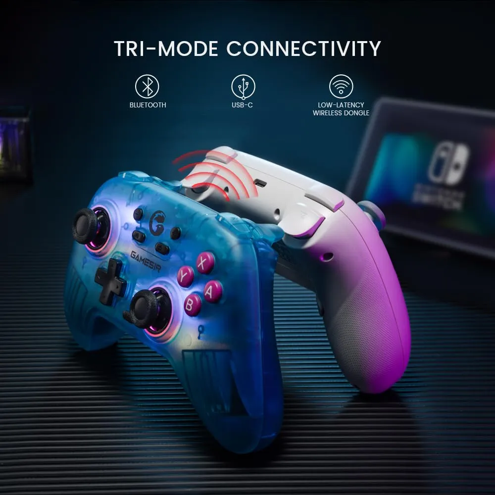 GameSir Nova Wireless Switch Pro Controller für Switch/Lite/OLED, Switch Controller mit Hall-Effekt JoySticks, RGB LED, Turbo, programmierbar, Bewegungssteuerung, Wake Up Funktion (verde) - immagine 4