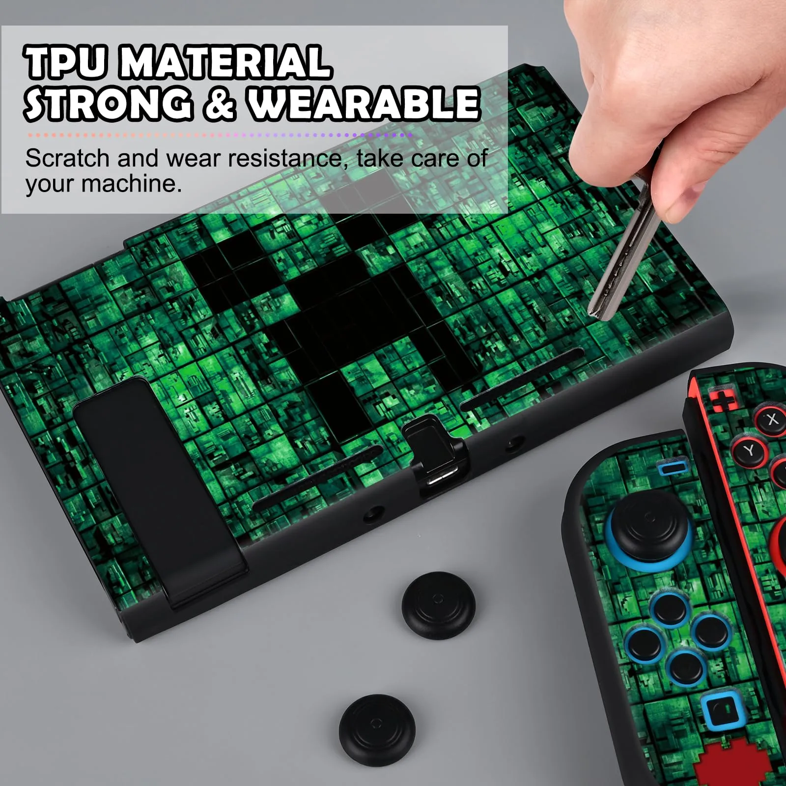 DLseego Custodia Compatibile con Switch 2017 Edition, Morbida Dockable Custodia Switch con 4 Copri levette analogiche, resistente ai graffi e all'assorbimento degli urti,Il mio mondo - immagine 5