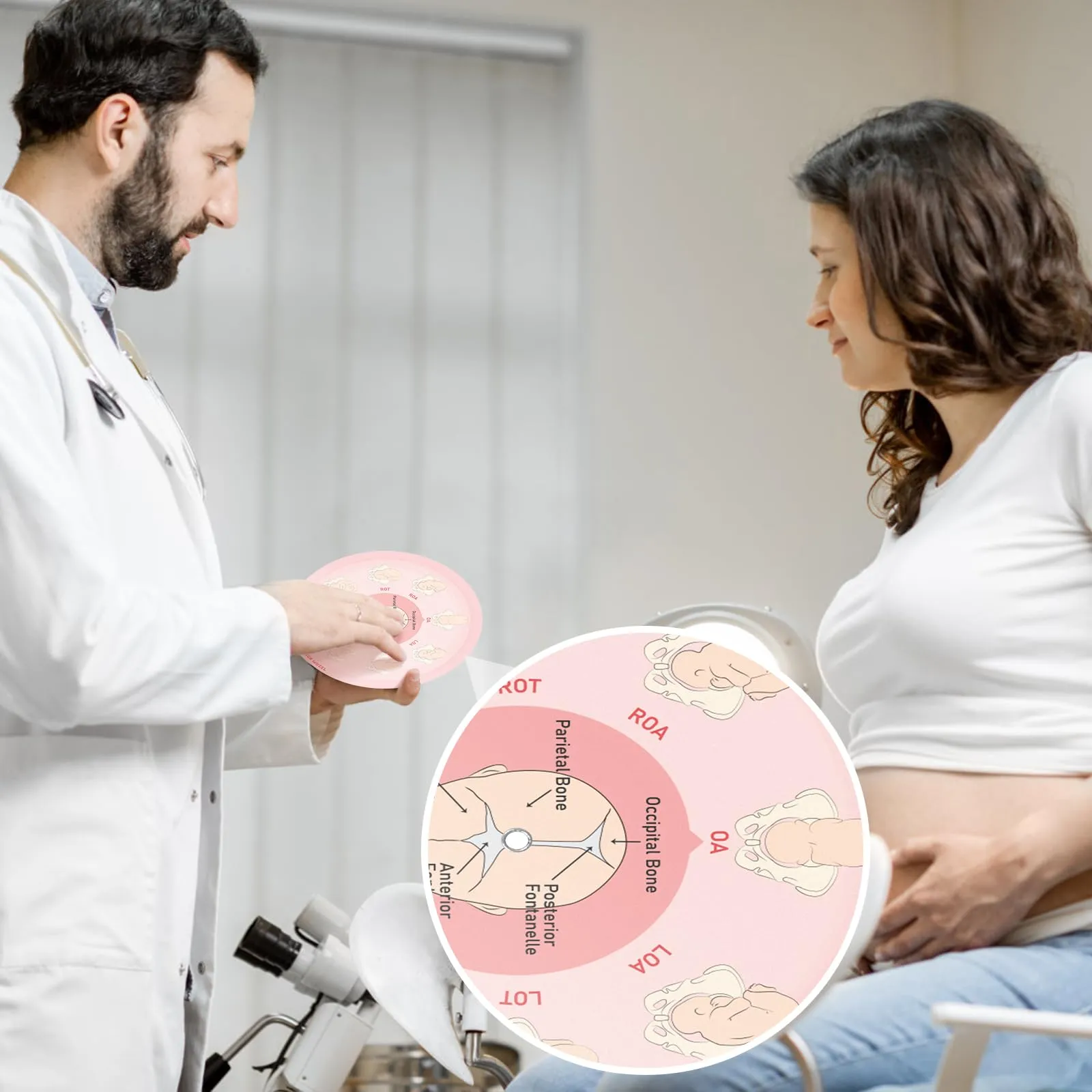 Ultrassist Strumento di posizione fetale per ostetriche, di piccole dimensioni, 13 cm, ruota di posizione fetale per ostetriche, doula e ostetrici, strumento educativo per il parto per studenti di - immagine 8