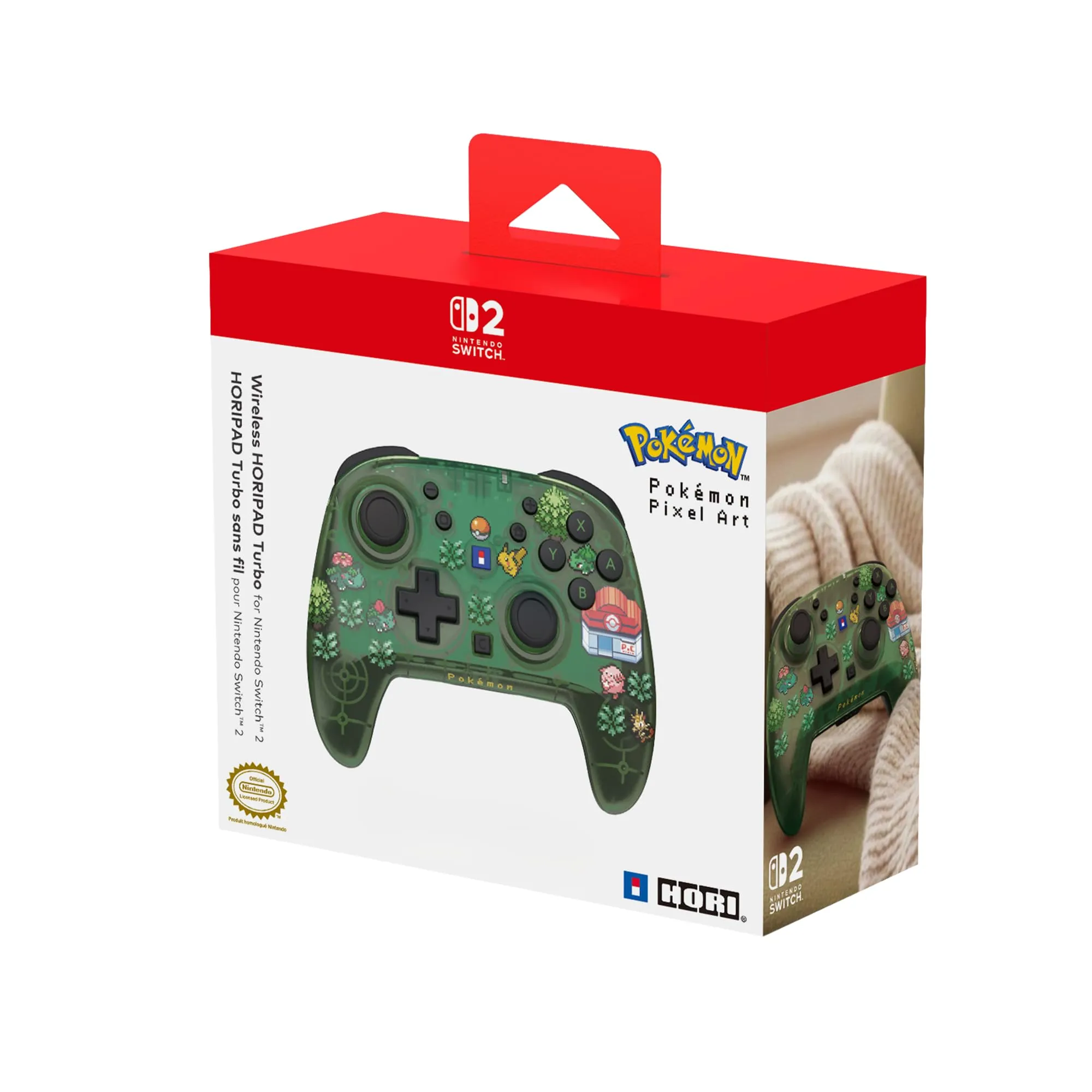 Hori - Wireless HORIPAD Turbo per Nintendo Switch 2 (Pokémon Pixel Verde). Compatibile con Nintendo Switch e modelli OLED e Lite - Licenza Ufficiale Nintendo e The Pokémon Company International - immagine 2
