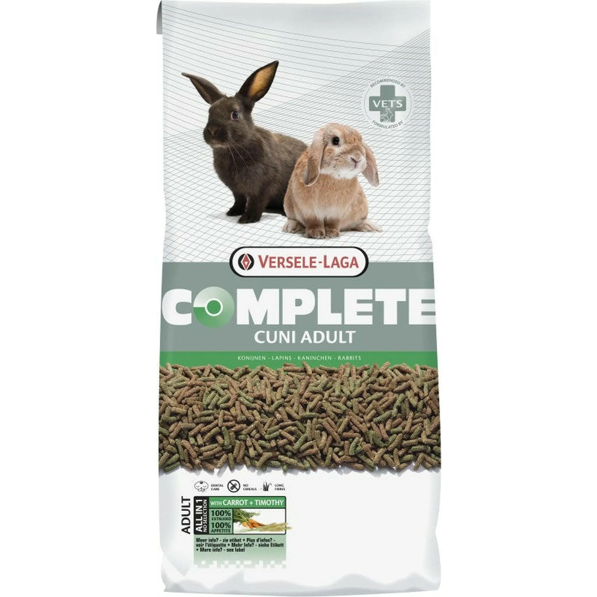 VERSELE-LAGA - Complete Cuni Adult - Alimento completo estruso "tutto in uno" ricco di fibre per conigli (nani) - 8kg - immagine 4