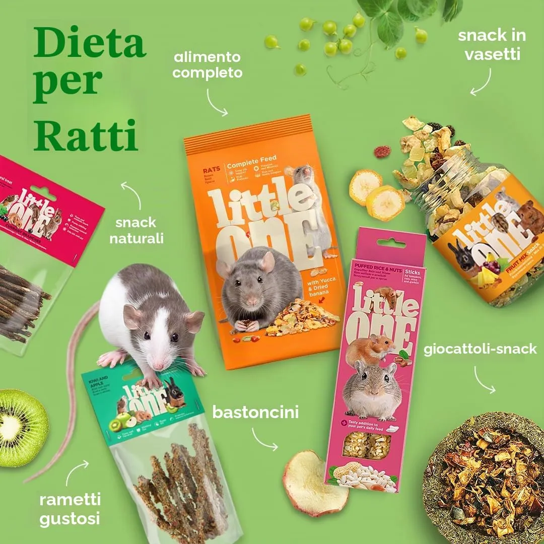 Little One Ratti | 900 g | Alimento completo per ratti | Per un supporto nutrizionale completo | Composizione bilanciata con grassi e proteine | Con grano saraceno e avena - immagine 6