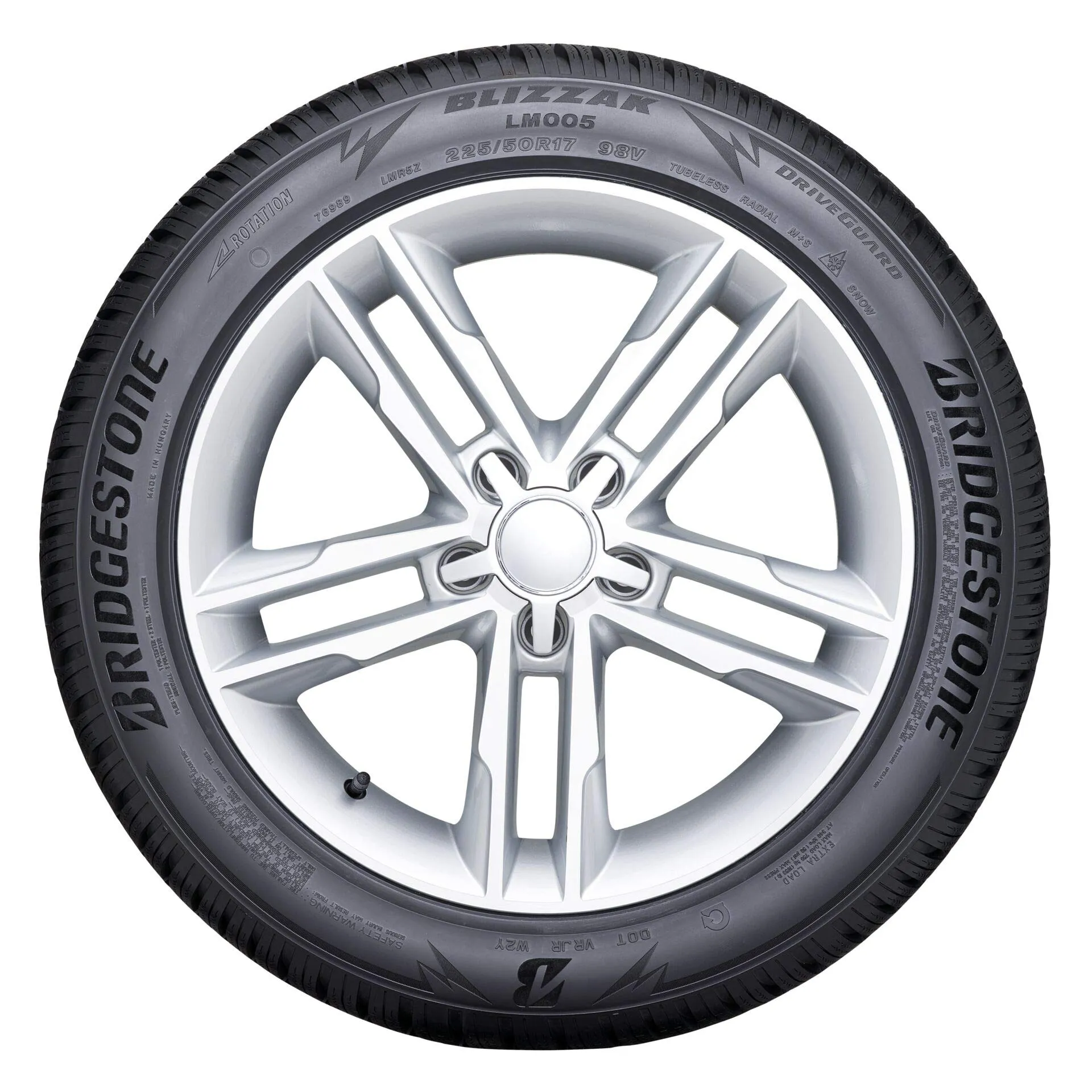 Bridgestone BLIZZAK LM005 DRIVEGUARD - 225/55 R17 101V XL - C/A/71 - pneumatico invernale con tecnologia DriveGuard Run-Flat (per auto e SUV/4x4) - immagine 2