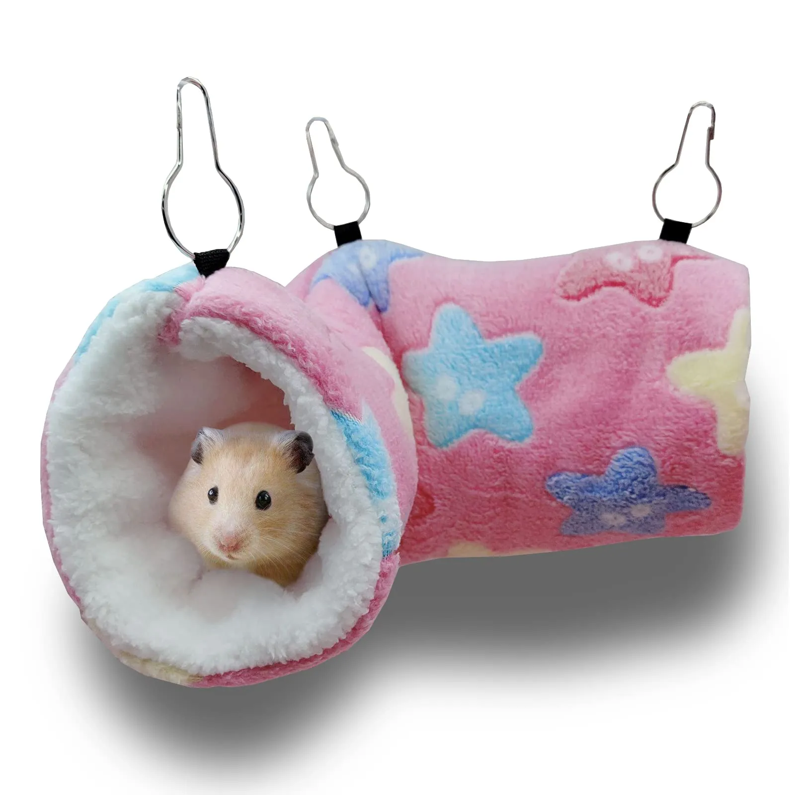 QeeHeng Amaca per ratti di furetto di cavia, aiuola da appendere, per animali domestici, per criceti, cincillà, aliante, furetto, nascondiglio, gabbia per dormire, accessori rosa - immagine 1