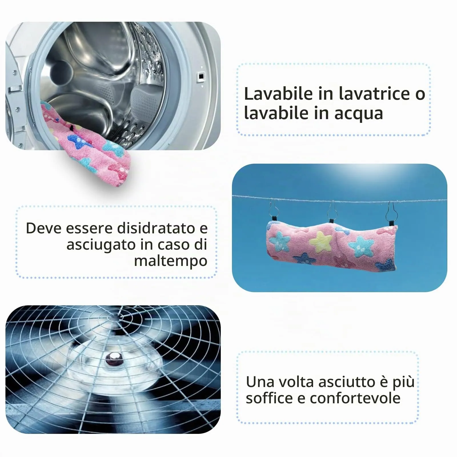 QeeHeng Amaca per ratti di furetto di cavia, aiuola da appendere, per animali domestici, per criceti, cincillà, aliante, furetto, nascondiglio, gabbia per dormire, accessori rosa - immagine 4