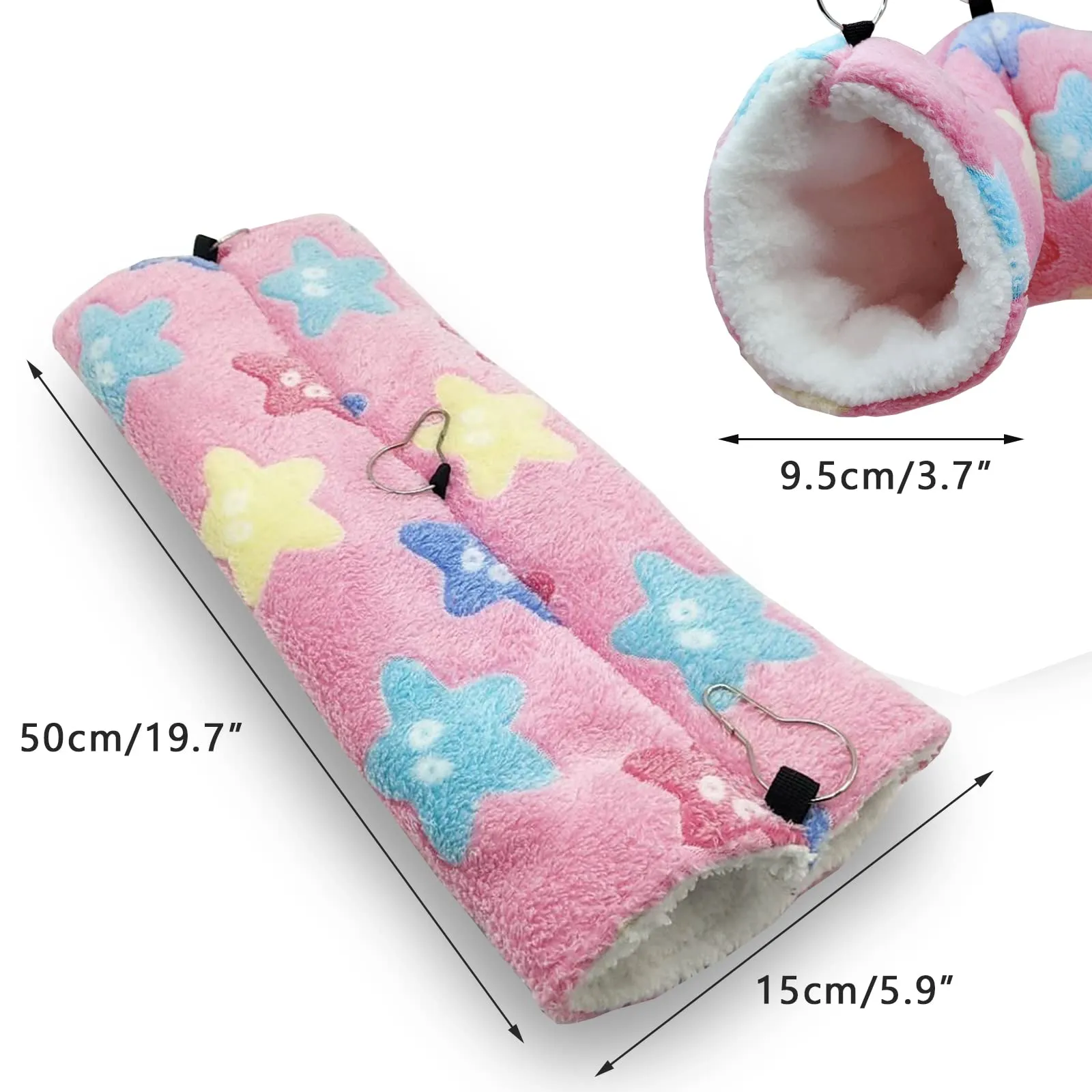 QeeHeng Amaca per ratti di furetto di cavia, aiuola da appendere, per animali domestici, per criceti, cincillà, aliante, furetto, nascondiglio, gabbia per dormire, accessori rosa - immagine 7