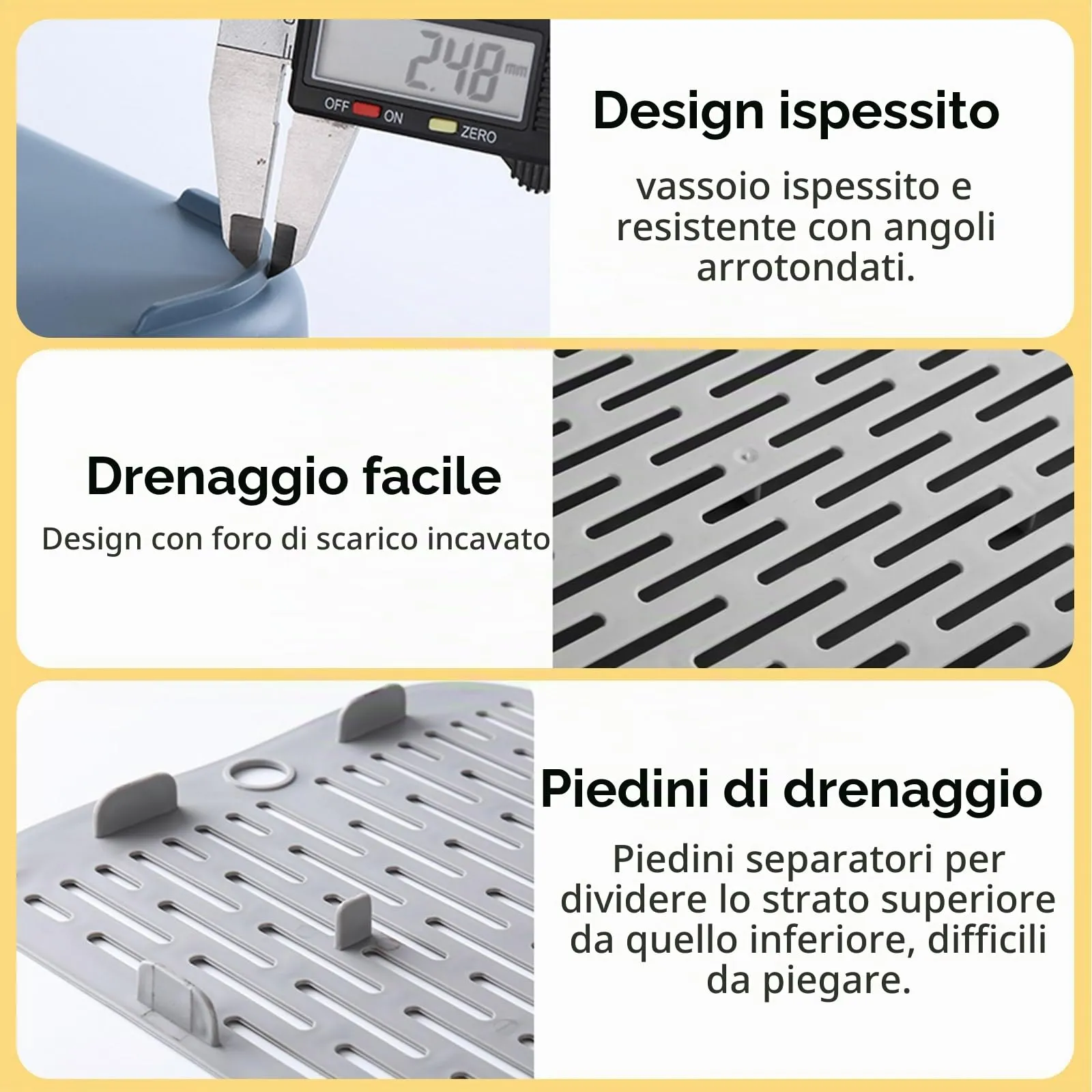 Lettiera per Coniglio Lettiera con Griglia Vassoio,Vasino per L'addestramento per Piccoli Animali,Furetto,Conigli (Bianco, S) - immagine 7
