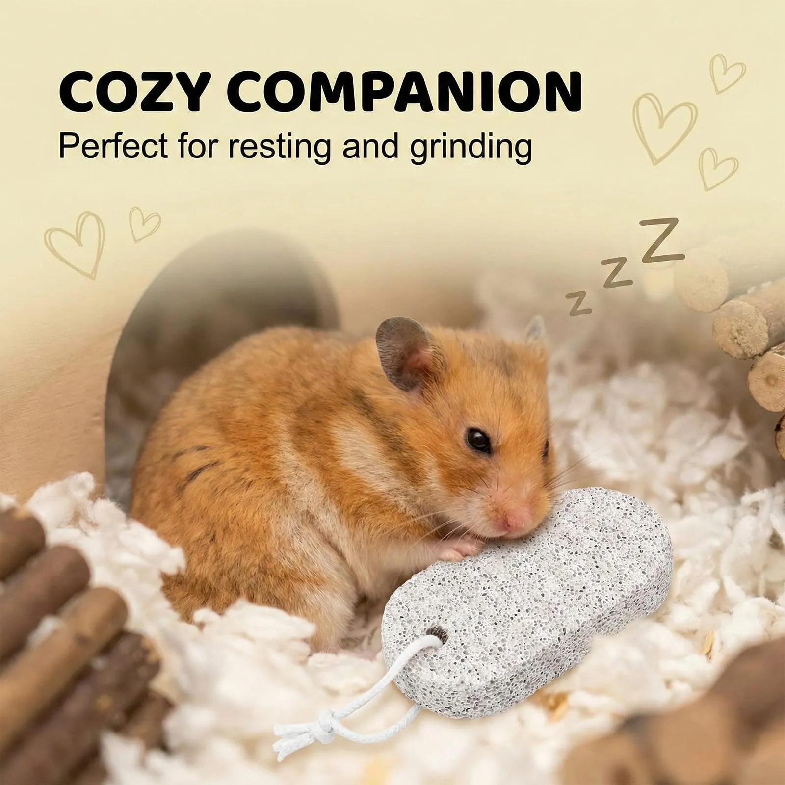 NiceNaiils 4 pièces Jouet Lapin, Pierre de broyage minérale Pour dents de rongeurs, Jouet à Ronger pour Lapin Hamster Petits Rongeurs - immagine 3