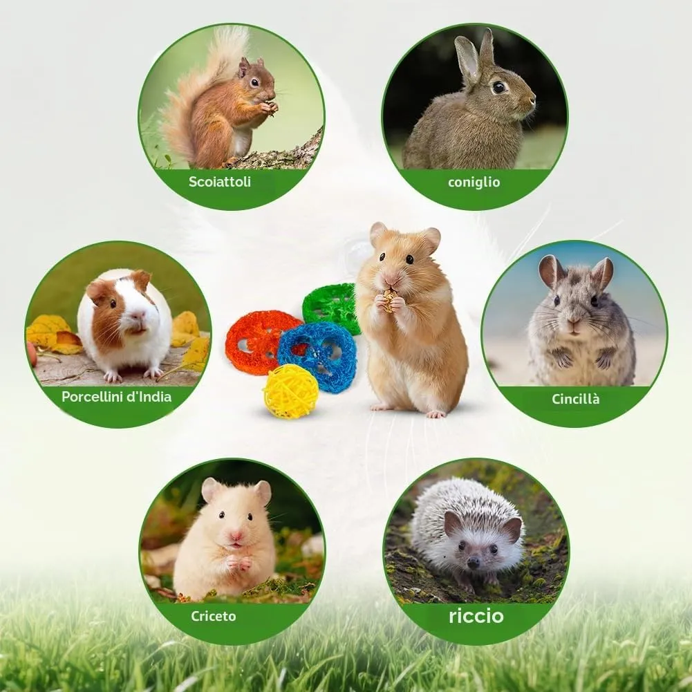 OFFCUP 22 PCS Masticabili, Piccoli Animali Giocattoli, per Gerbilli - immagine 4