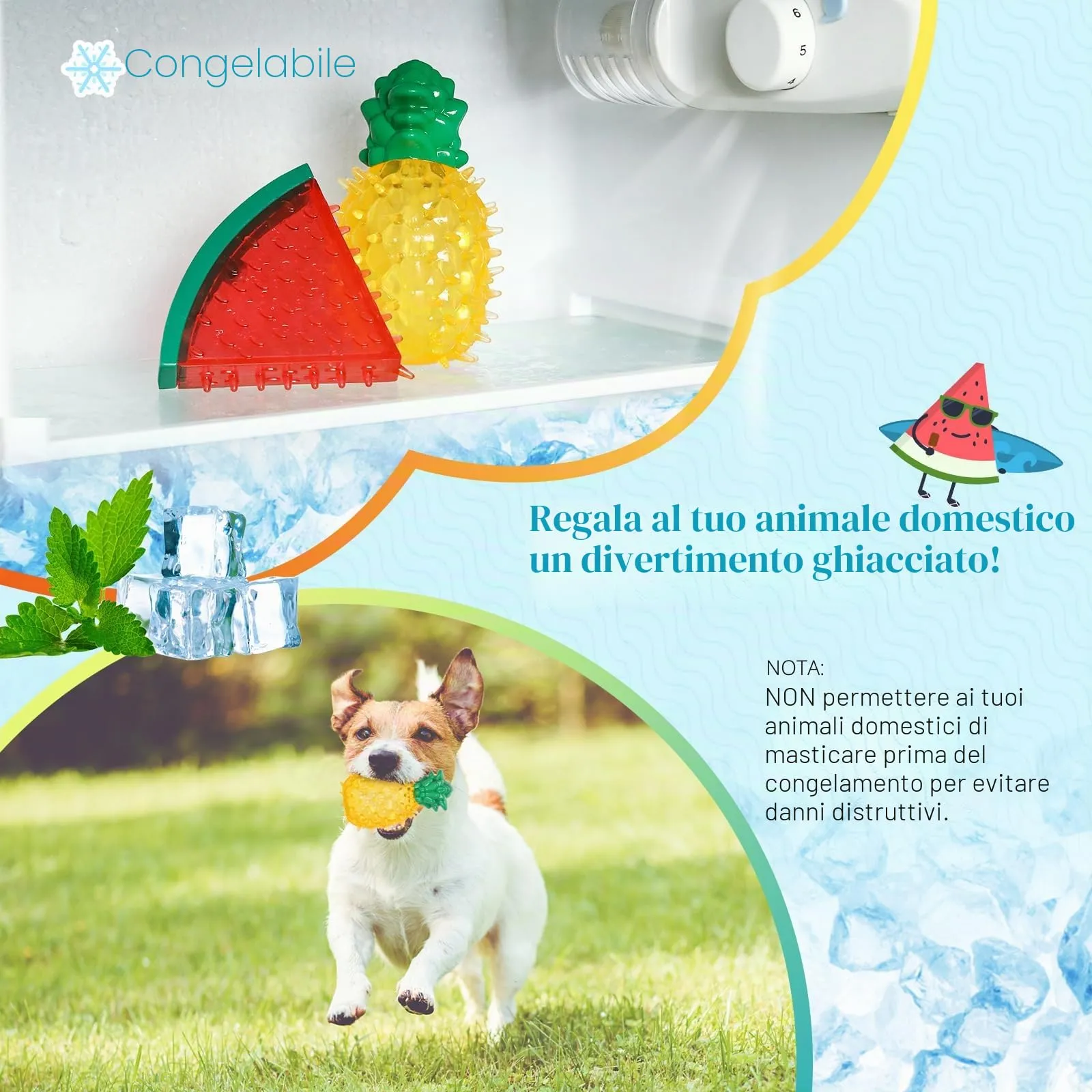 Pawaboo Giochi da masticare rinfrescanti per cani, confezione da 2 - immagine 3