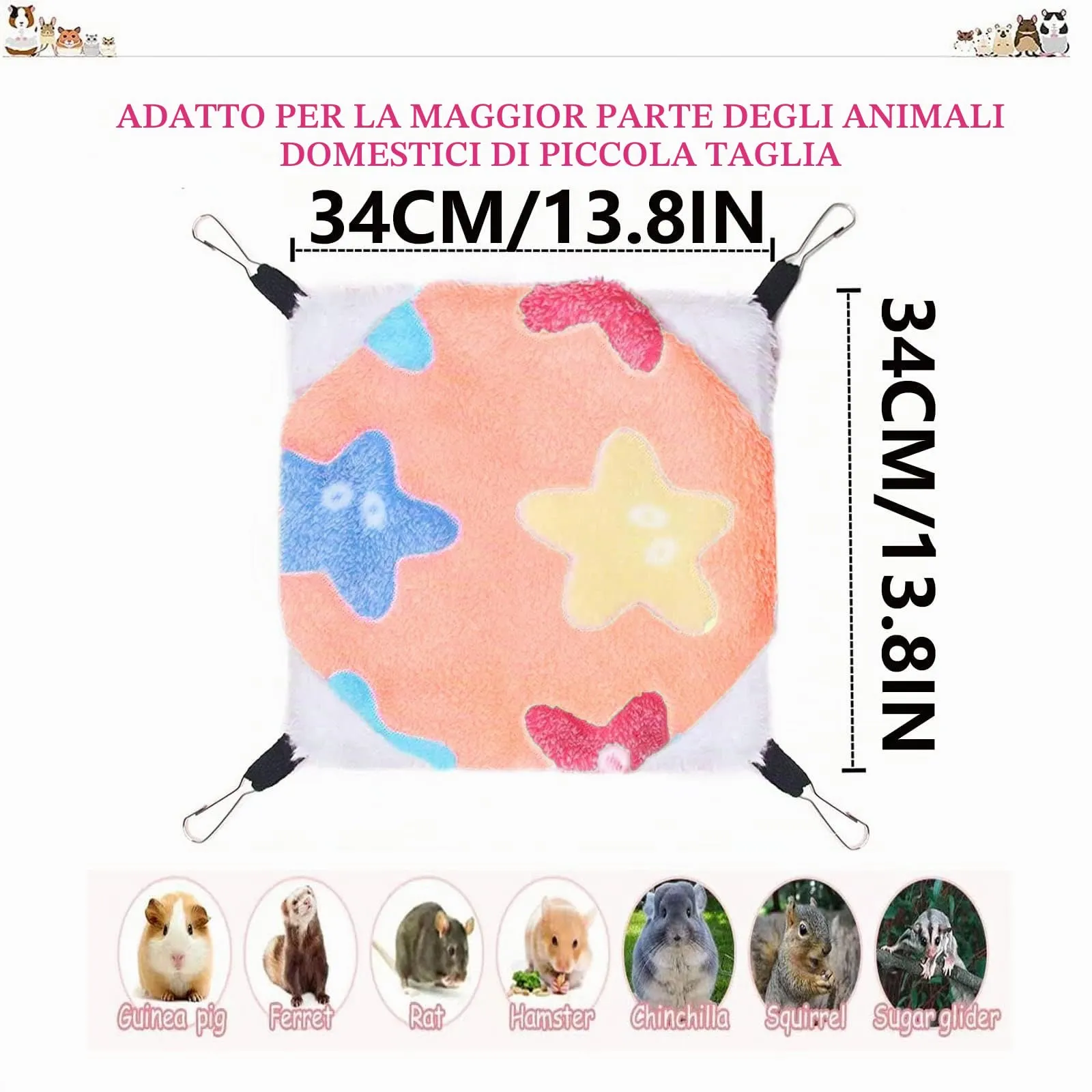 QeeHeng Amaca da Appendere per Piccoli Animali Domestici, Letto Oscillante a Doppio Strato per Furetto e Zucchero Aliante, Marrone - immagine 3