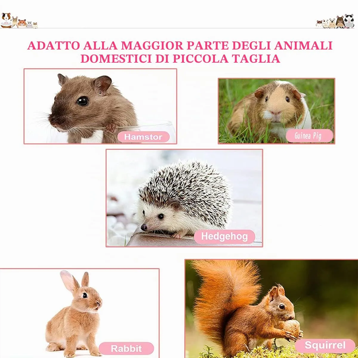 QeeHeng Amaca da appendere per piccoli animali, doppio strato, per furetti, topi, zuccheriere e altri piccoli animali, rosa - immagine 6