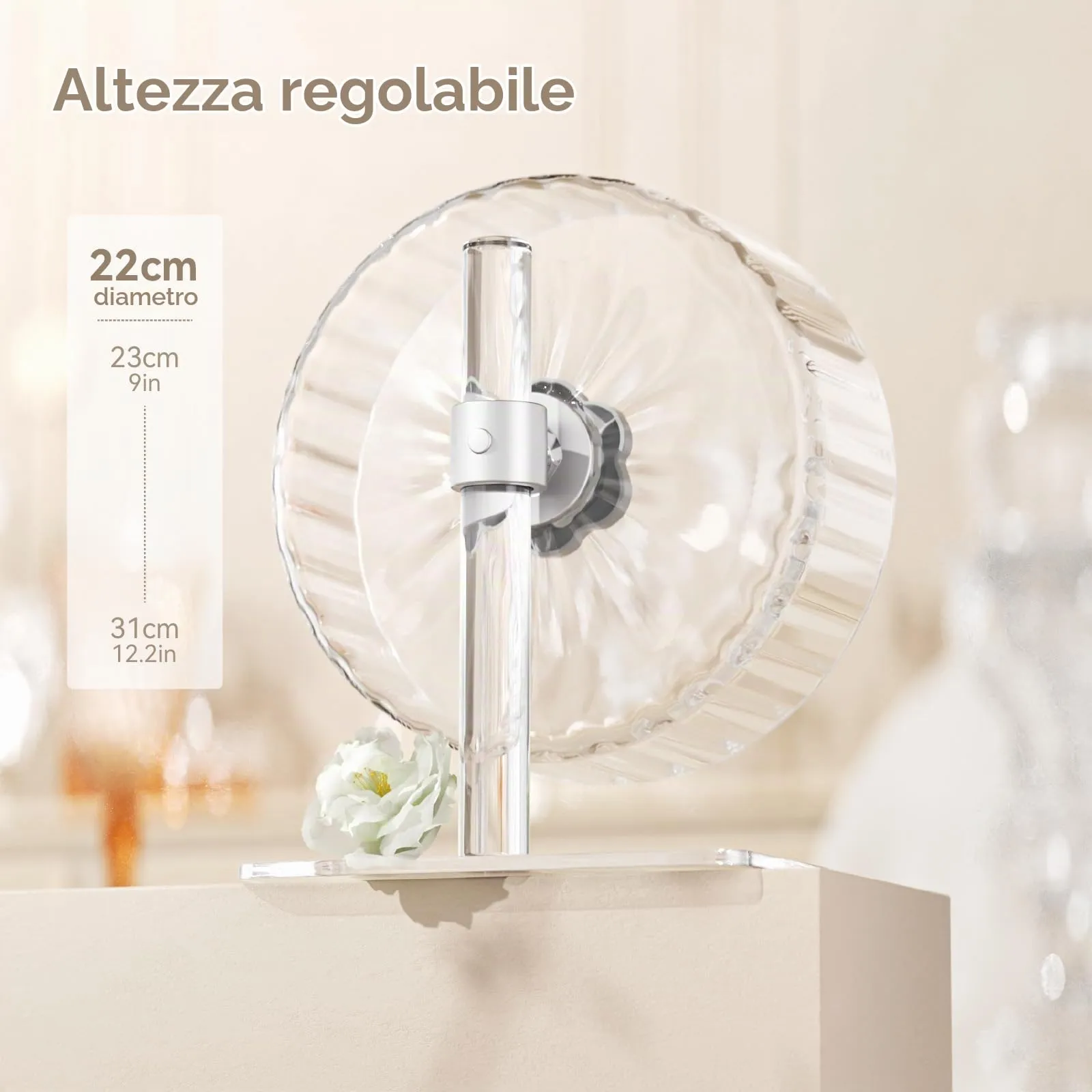 BUCATSTATE Ruota per Criceti, 21 cm Ruota Esercizi Criceto Silenziosa Antiscivolo con Supporto, Accessorio della Gabbia, Giochi per Criceti, Orso d'oro, Topi, Gerbilli, Roditori - immagine 5