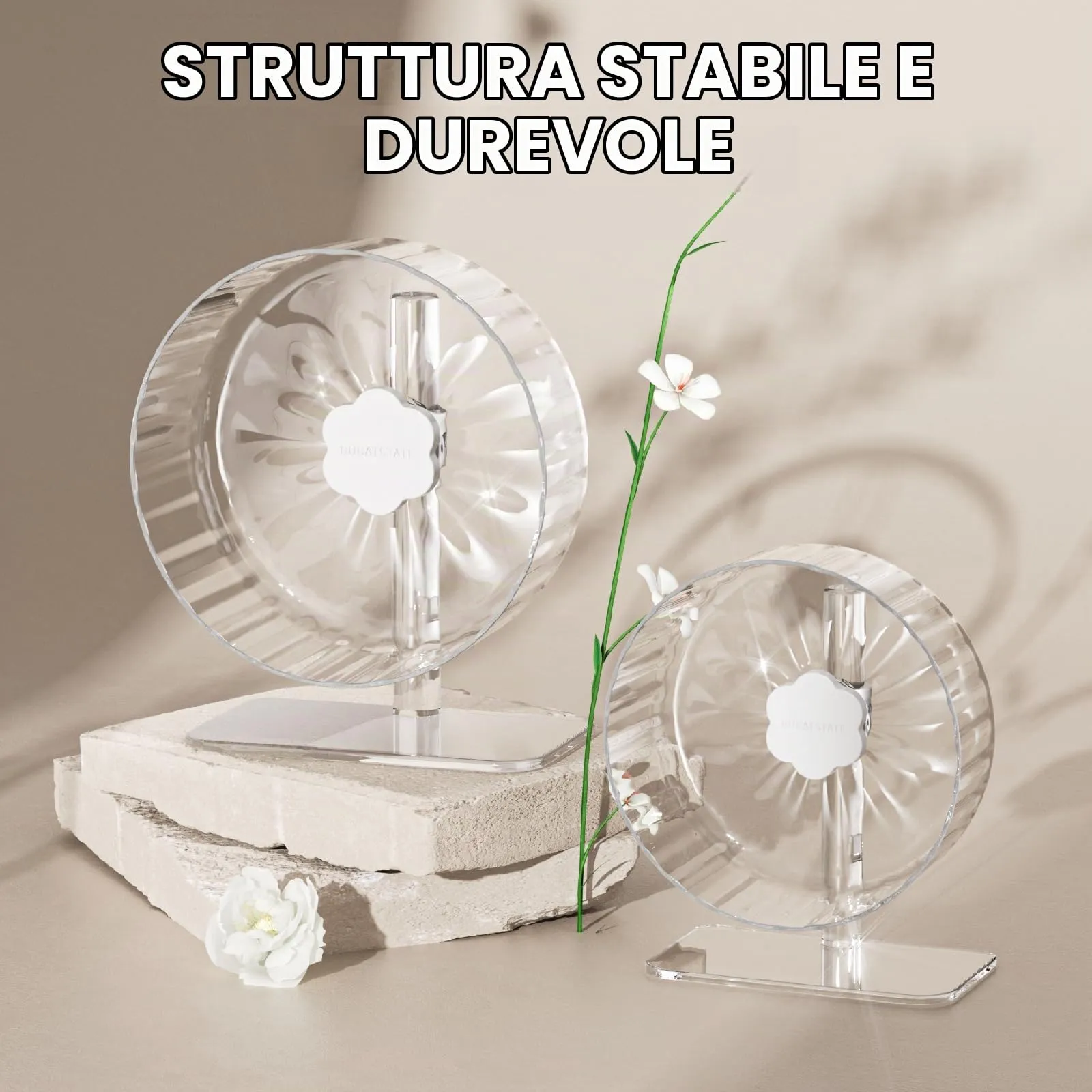 BUCATSTATE Ruota per Criceti, 21 cm Ruota Esercizi Criceto Silenziosa Antiscivolo con Supporto, Accessorio della Gabbia, Giochi per Criceti, Orso d'oro, Topi, Gerbilli, Roditori - immagine 8