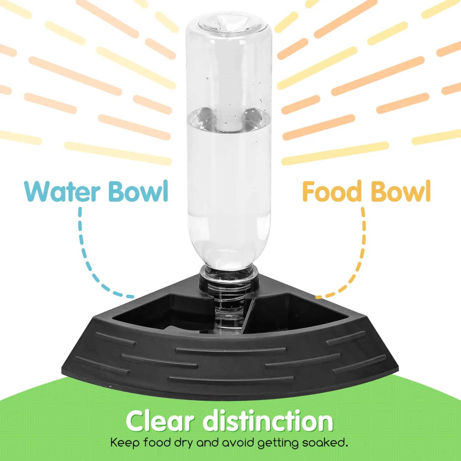 Nobleza - Alimentatore Automatico Rettile, Distributore di Acqua per Rettili Rettile Acqua Piatto Angolo Tartaruga Acqua Dispenser Bottiglia Tartaruga Cibo Ciotola, Taglia S - immagine 2