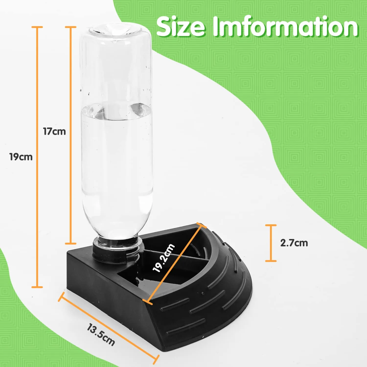 Nobleza - Alimentatore Automatico Rettile, Distributore di Acqua per Rettili Rettile Acqua Piatto Angolo Tartaruga Acqua Dispenser Bottiglia Tartaruga Cibo Ciotola, Taglia S - immagine 5