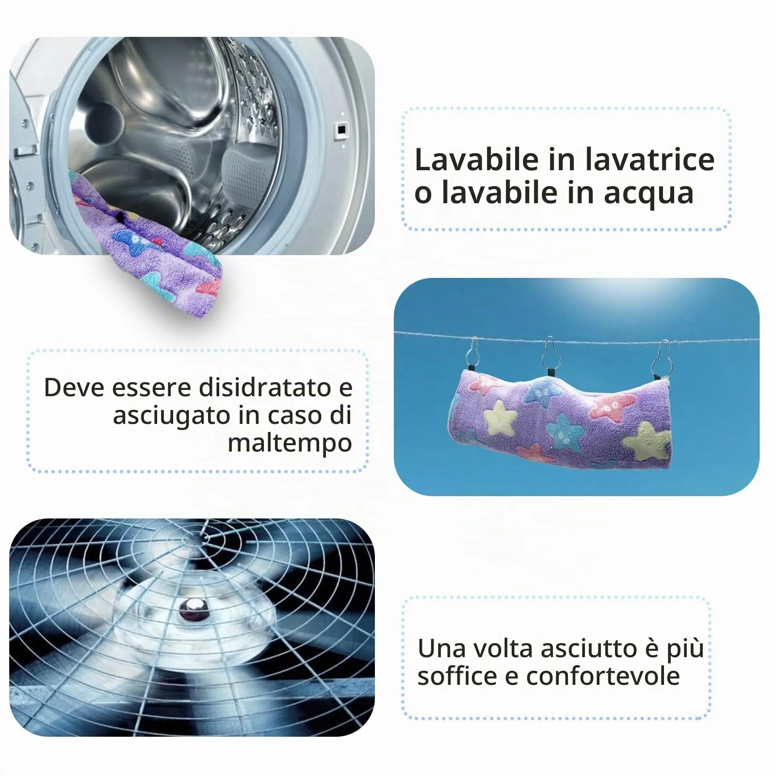 QeeHeng Amaca per ratti di furetto di cavia, aiuola da appendere, per animali domestici, per criceti, cincillà, aliante, furetto, nascondiglio, gabbia per dormire, accessori viola - immagine 4