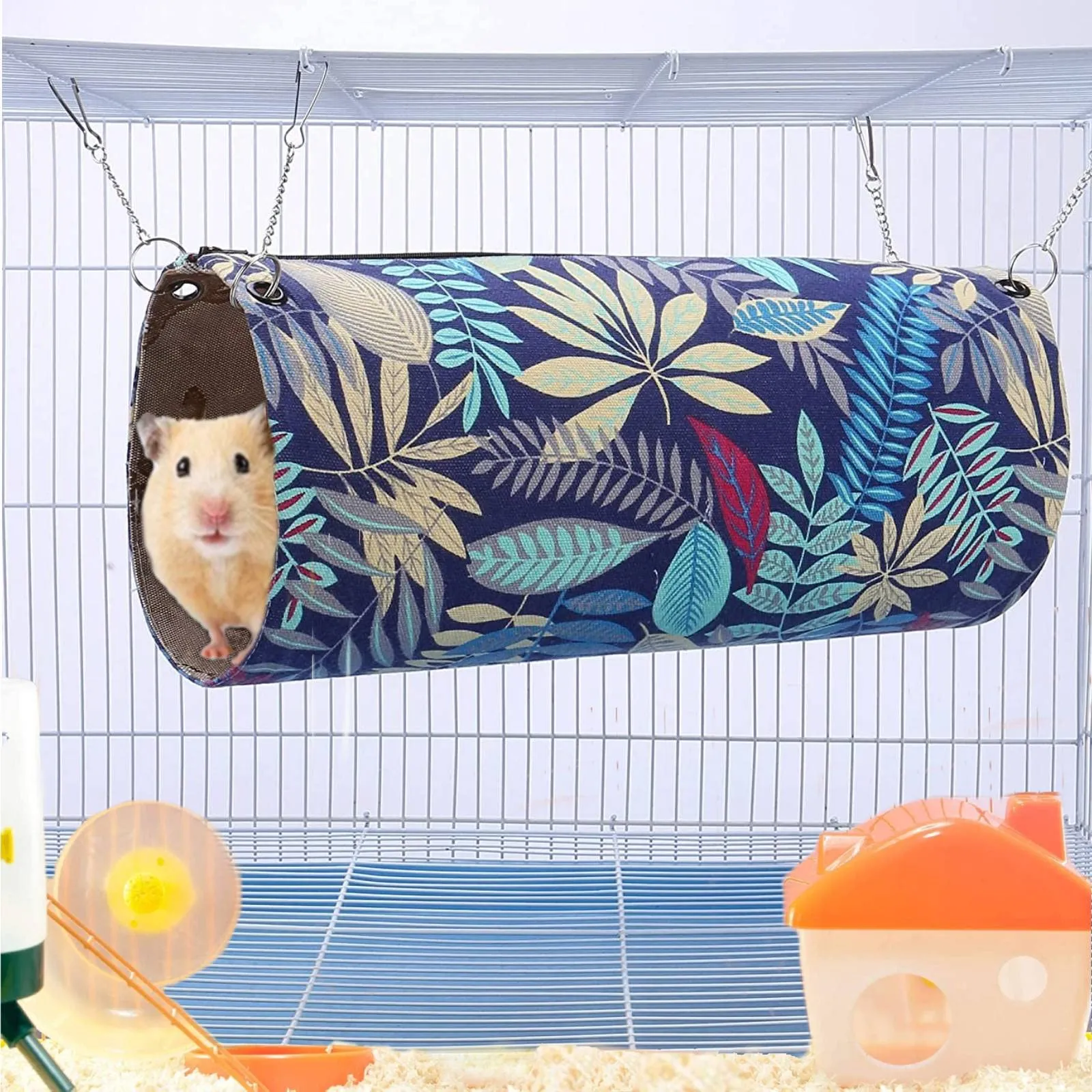 QeeHeng Letto per amaca per criceto, scoiattolo, cincillà, per giocare a riposo, fresco e morbido furetto appeso gabbia accessori - immagine 5