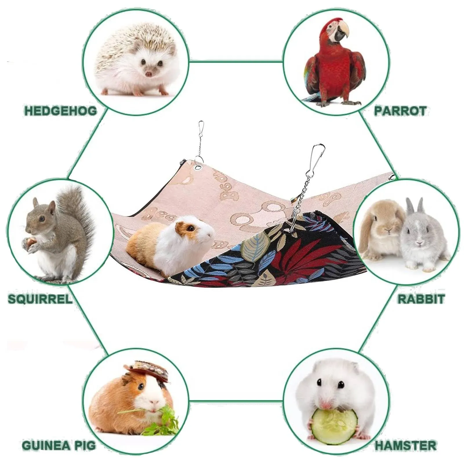QeeHeng Letto estivo per amaca, letto per criceto, scoiattolo, cincillà, zucchero a riposo, furetto, accessori per gabbia da appendere - immagine 3